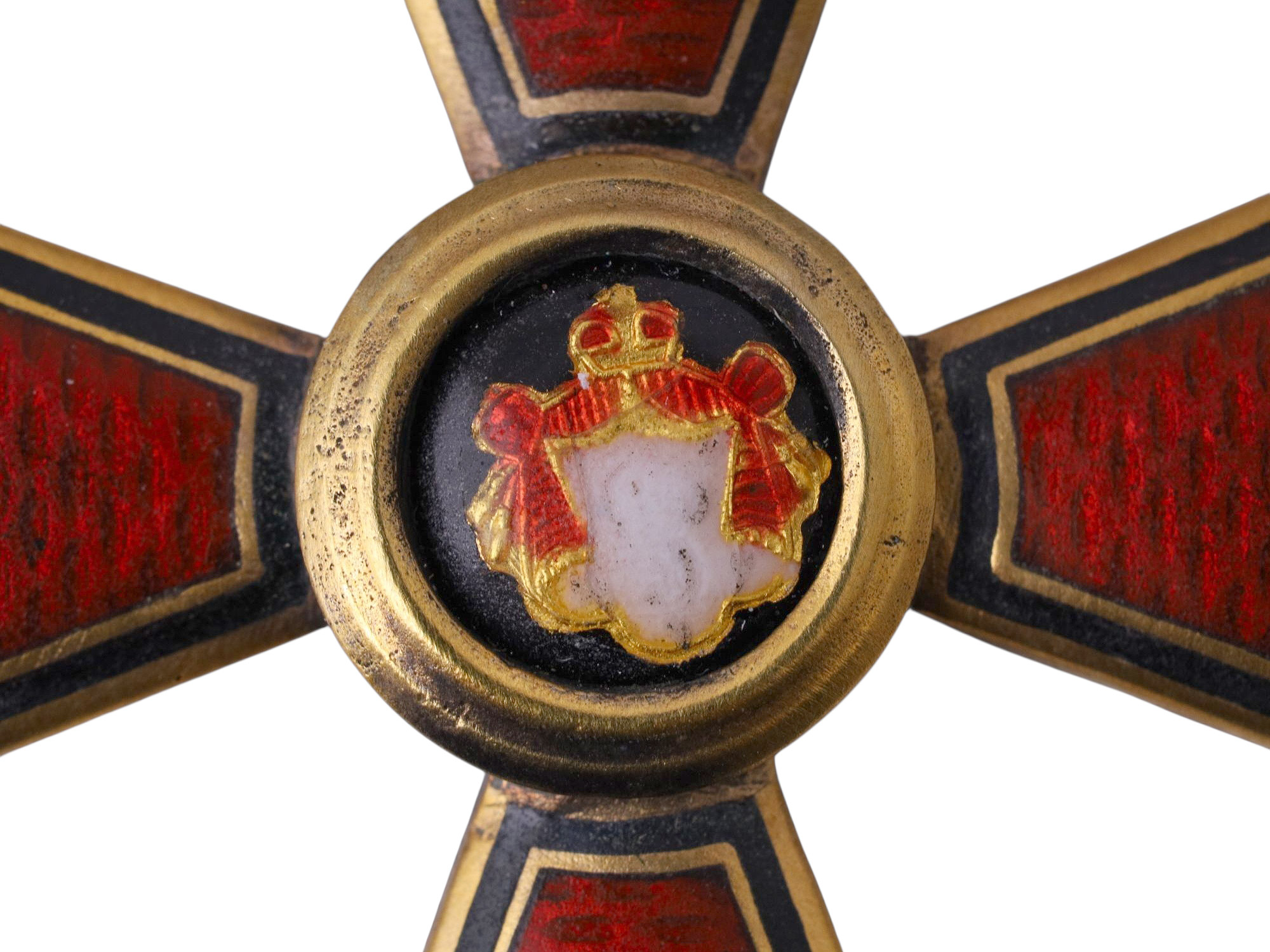 A RUSSIAN IMPERIAL ORDER OF ST. VLADIMIR, 3RD CLASS IN GILT-BRONZE