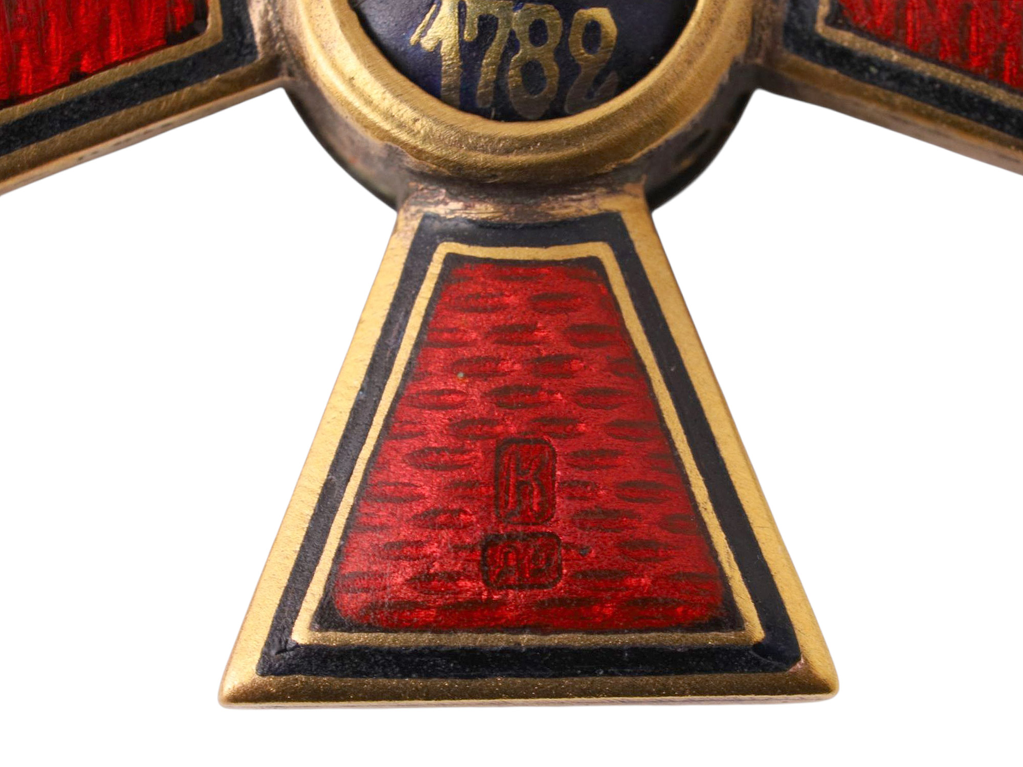 A RUSSIAN IMPERIAL ORDER OF ST. VLADIMIR, 3RD CLASS IN GILT-BRONZE