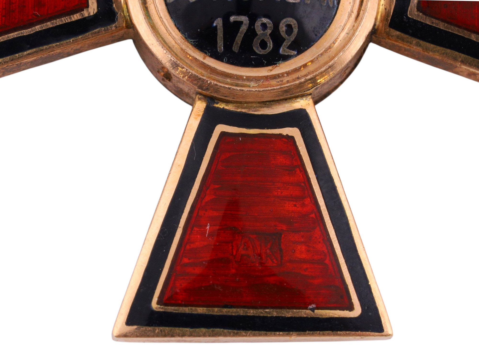 AN IMPERIAL RUSSIAN ORDER OF SAINT VLADIMIR, THIRD CLASS, GOLD AND ENAMEL, BY KEIBEL, CIRCA 1900