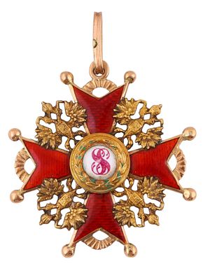 A RUSSIAN ORDER ST. STANISLAUS, 3RD CLASS IN GOLD. Order of Saint Stanislaus, 3rd Class by 