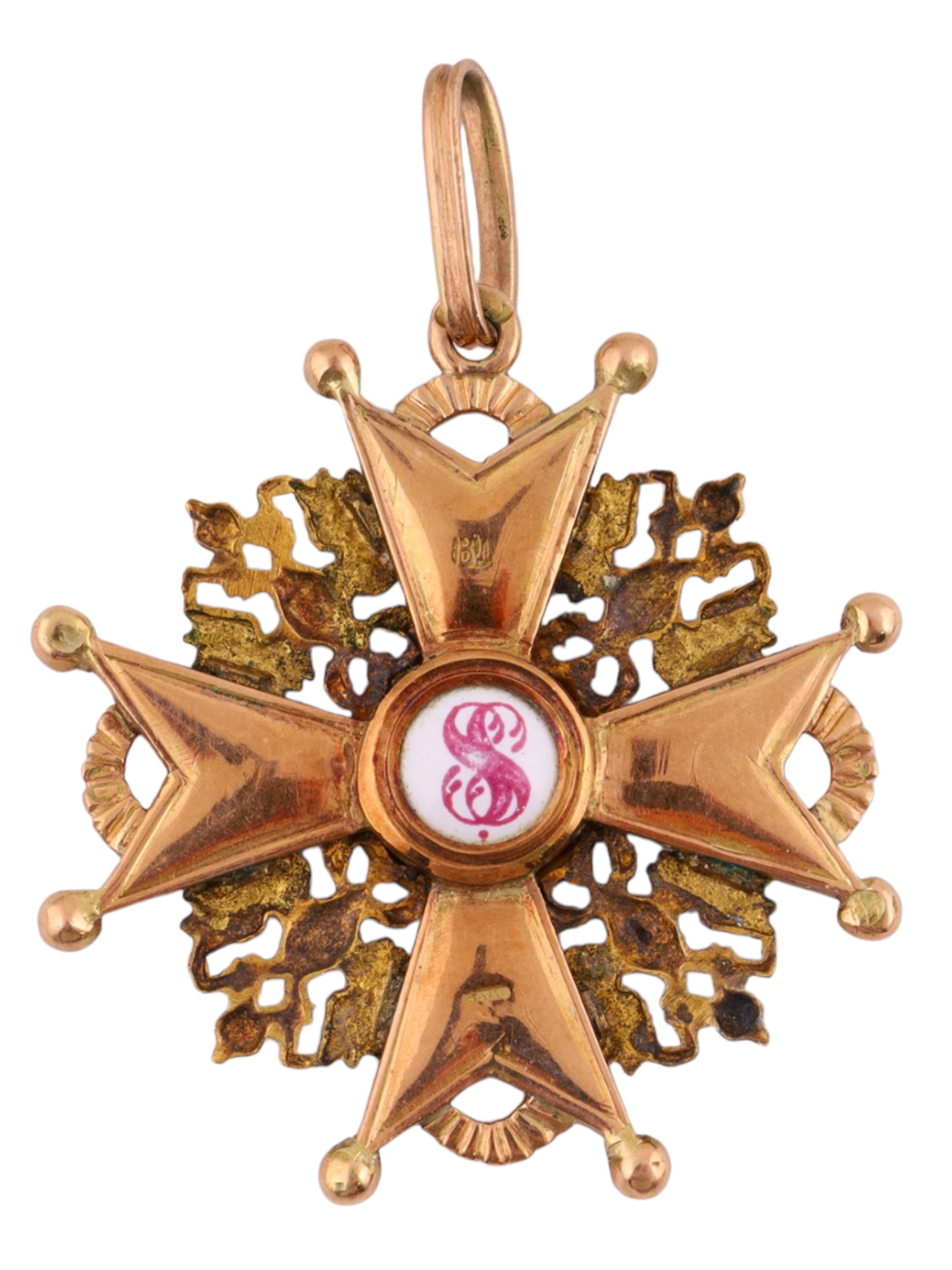 A RUSSIAN ORDER ST. STANISLAUS, 3RD CLASS IN GOLD