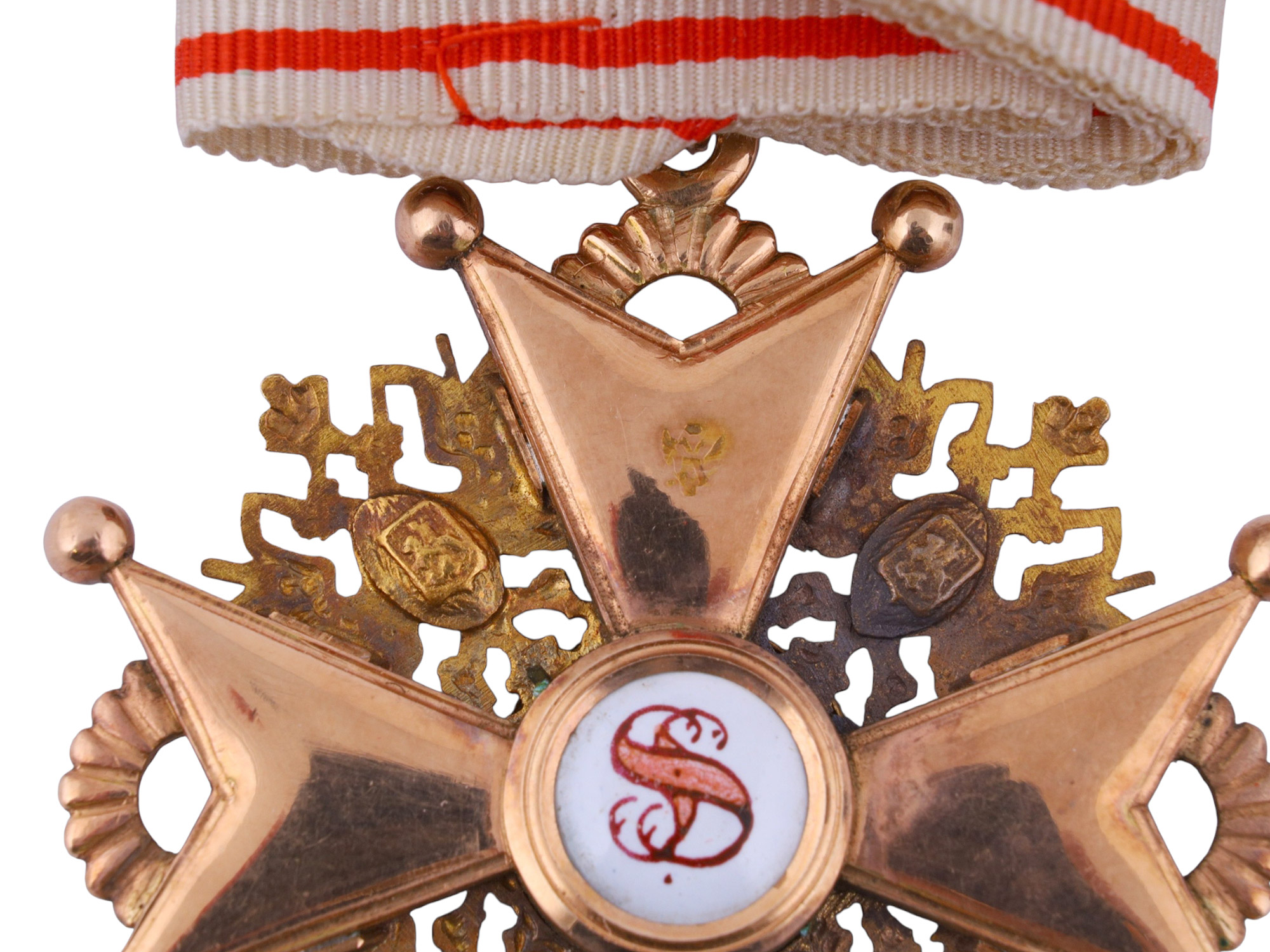 A RUSSIAN IMPERIAL ORDER OF ST. STANISLAUS, 3RD CLASS, IN GOLD, BY ALBERT KEIBEL