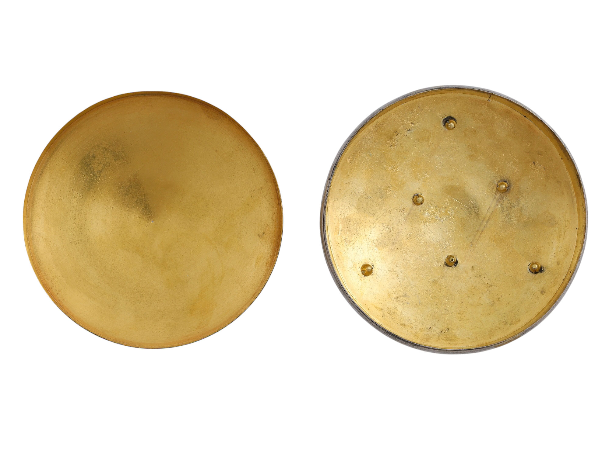A RUSSIAN SILVER-PLATED GILT INTERIOR SEAL CASE