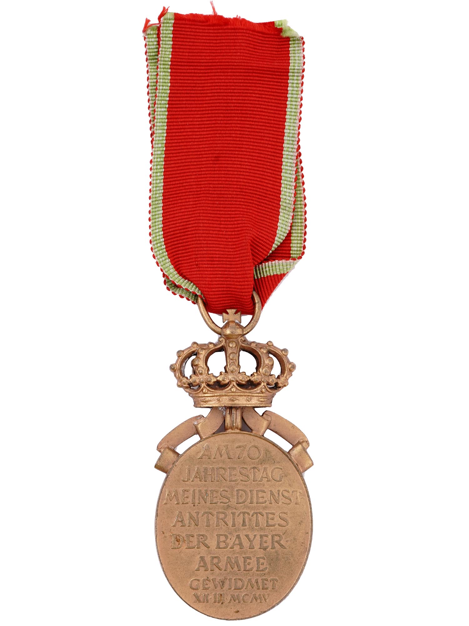 A PRINCE REGENT LUITPOLD OF BAVARIA MEDAL WITH CROWN, 1909