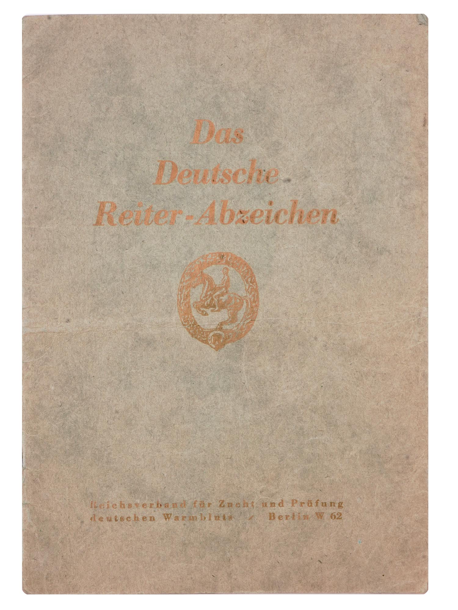 A GERMAN EQUESTRIAN BADGE IN BRONZE WITH CERTIFICATE