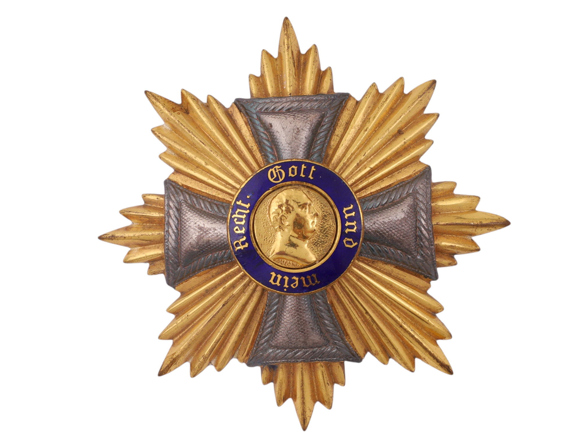 A KNIGHT'S CROSS BREAST STAR OF THE WÜRTTEMBERG ORDER OF FREDERICK (FRIEDRICHS-ORDEN), WITH SWORDS, BY F. STEINAM