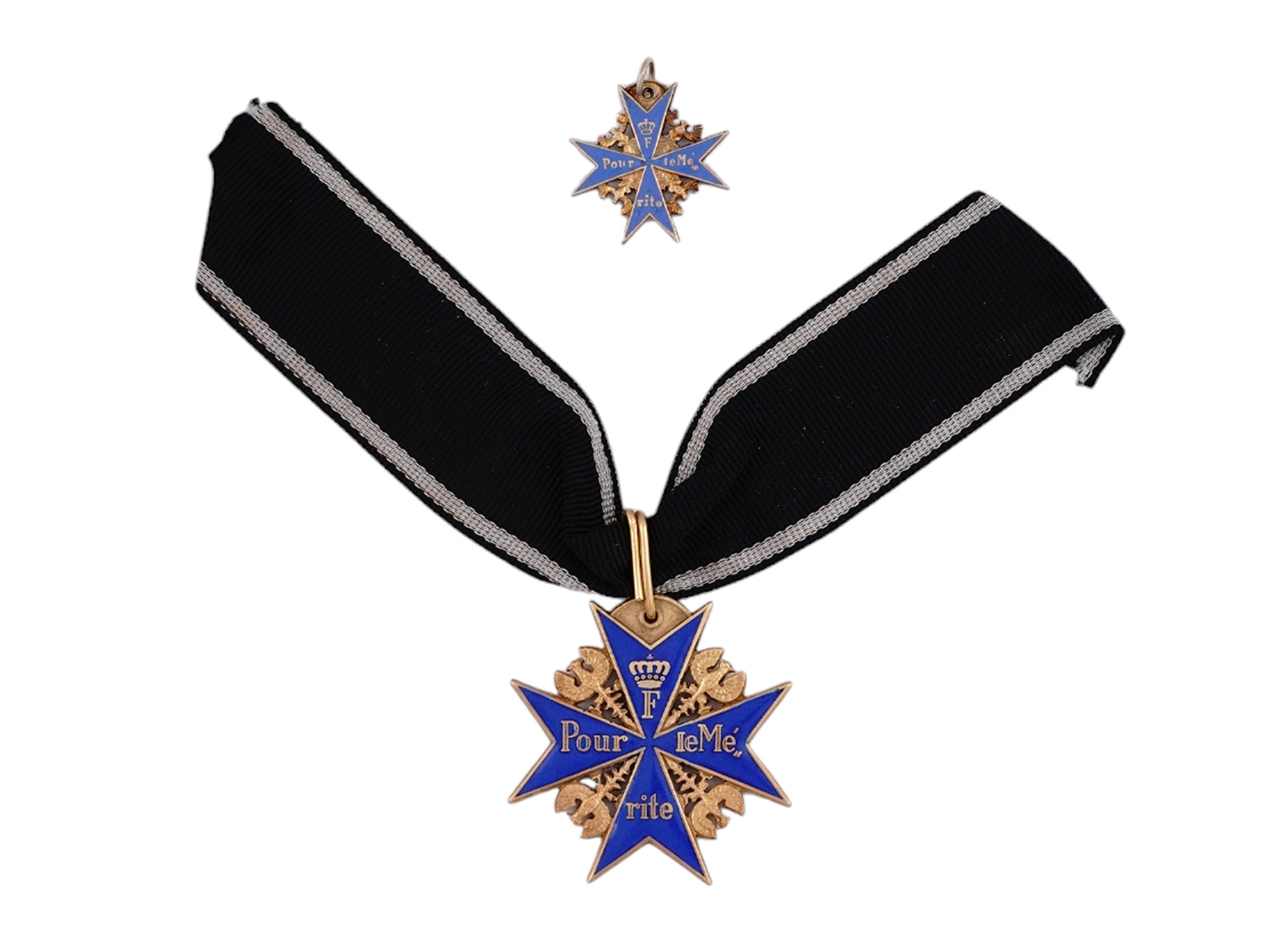A PRUSSIAN POUR LE MERITE PRINZEN GROSSE AND MINIATURE FOR FROCK COAT