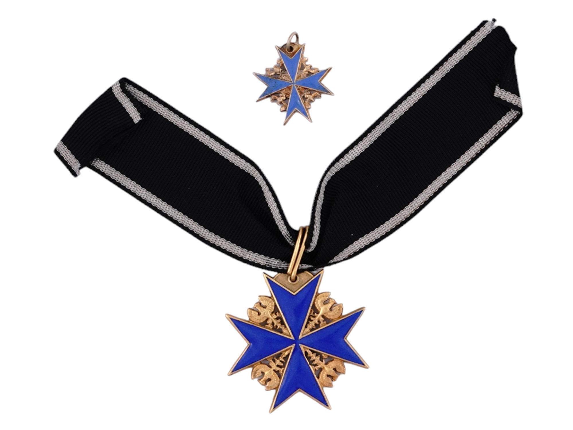 A PRUSSIAN POUR LE MERITE PRINZEN GROSSE AND MINIATURE FOR FROCK COAT
