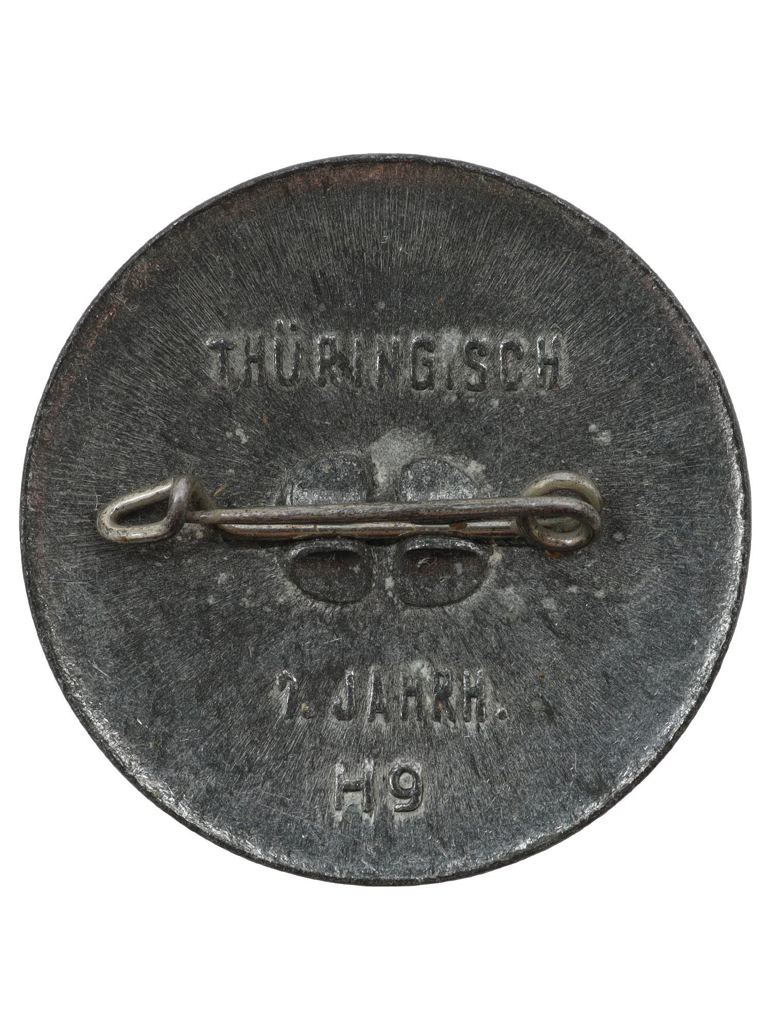 A GERMAN WWII GERMANIC THURINGIAN SHIELD TINNIE BADGE