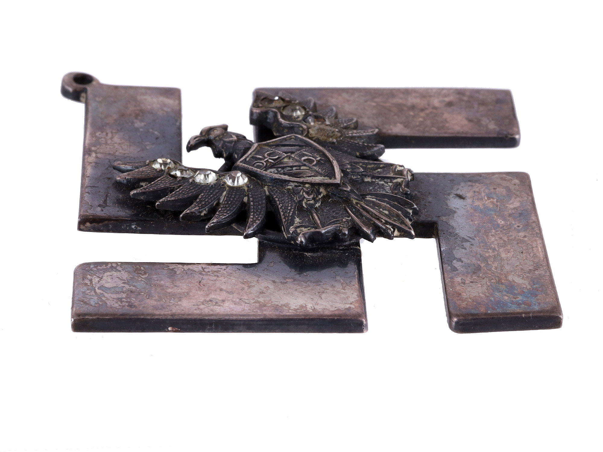 A CARPATHIAN HIGHLANDER (PODHALE) SILVER FOLK PENDANT WITH POLISH EAGLE, INTERWAR PERIOD (CA. 1920S–1930S)