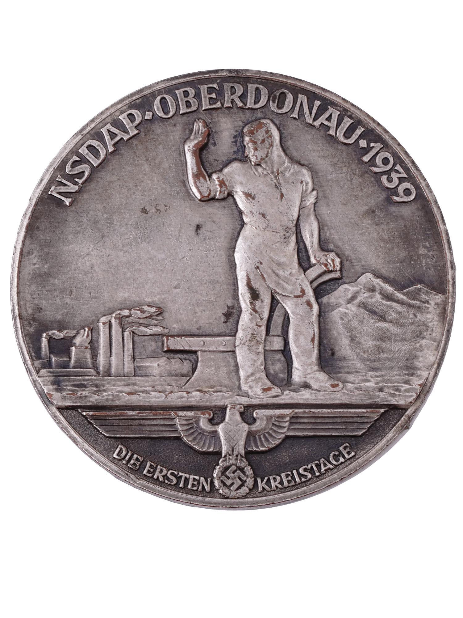 A RARE NSDAP OBERDONAU TABLE MEDAL (CASED)