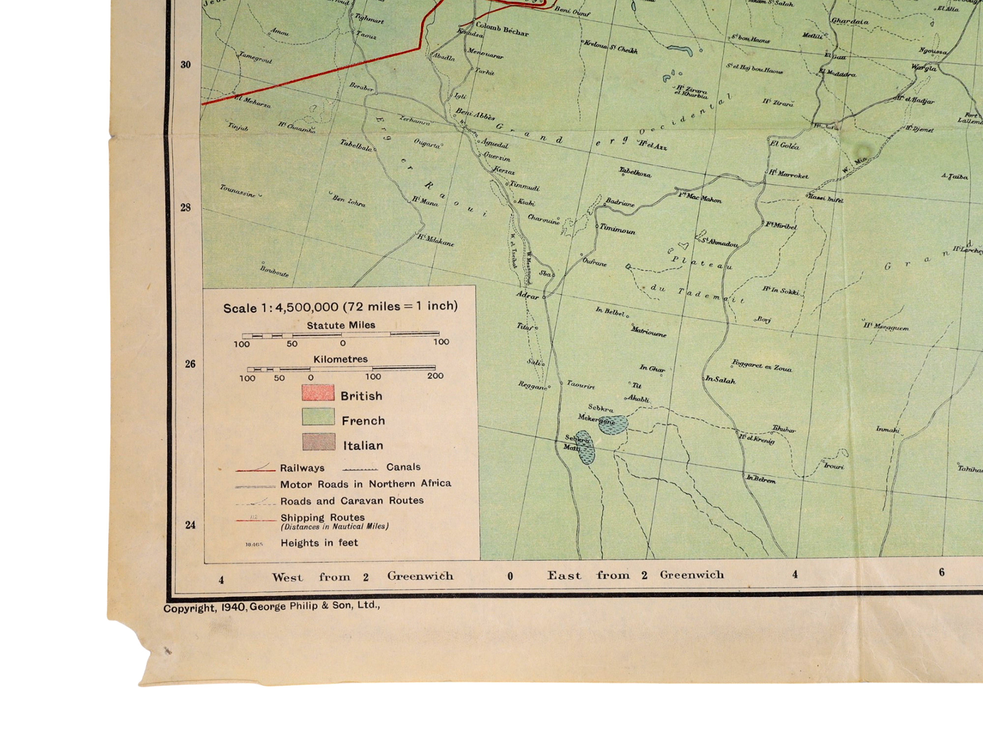 1940 WORLD WAR 2 DAILY MAIL WAR MAP, EUROPE AND THE MEDITERRANEAN COUNTRIES