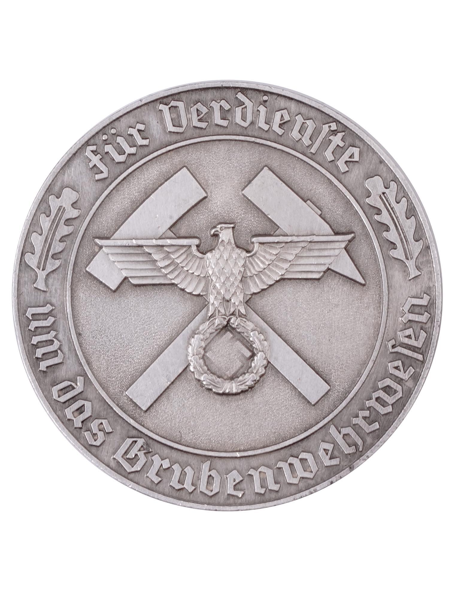 A WW2 GERMAN MEDAL FOR MINE RESCUE, THIRD REICH