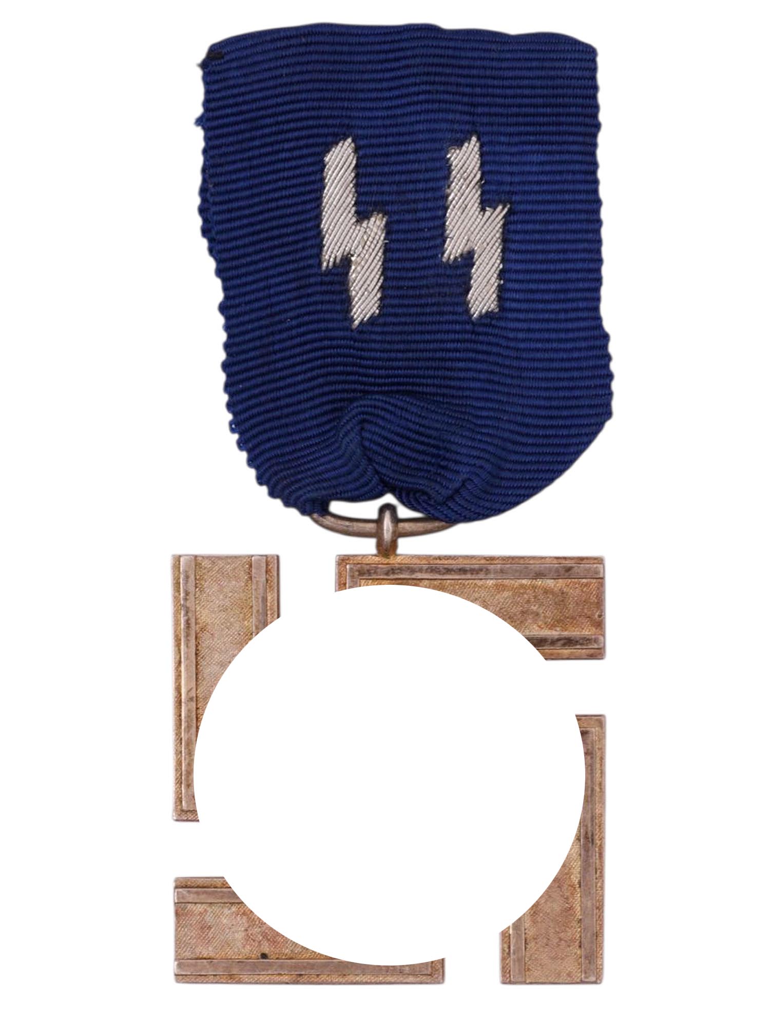 A RARE GERMAN 12-YEAR SS LONG SERVICE MEDAL WITH RIBBON WW2