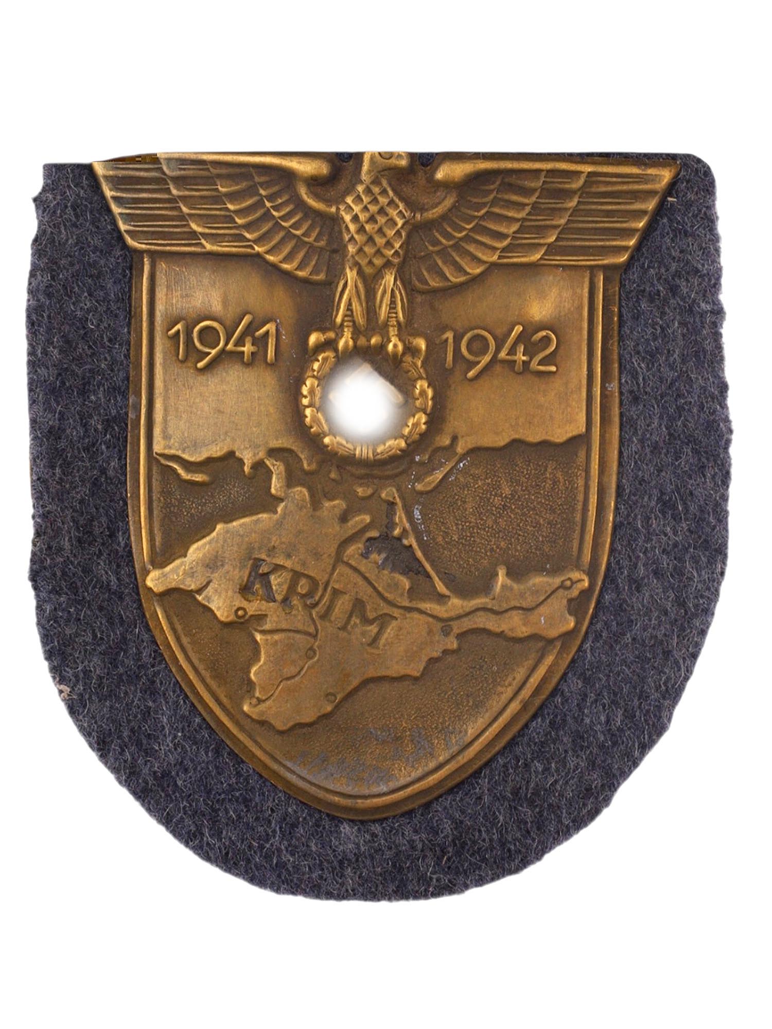 A GERMAN WWII CRIMEA CAMPAIGN SHIELD, 1941-1942