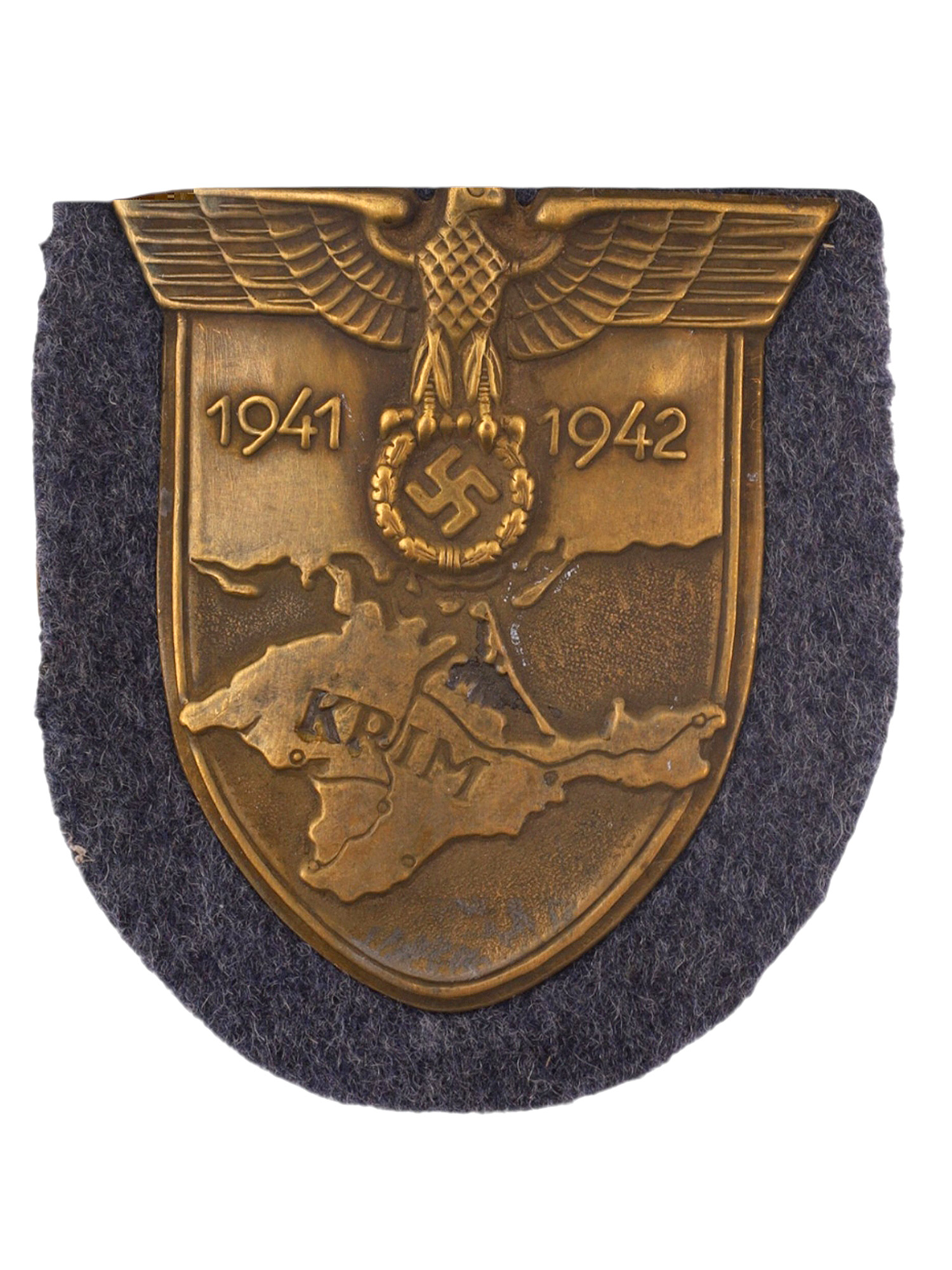 A GERMAN WWII CRIMEA CAMPAIGN SHIELD, 1941-1942