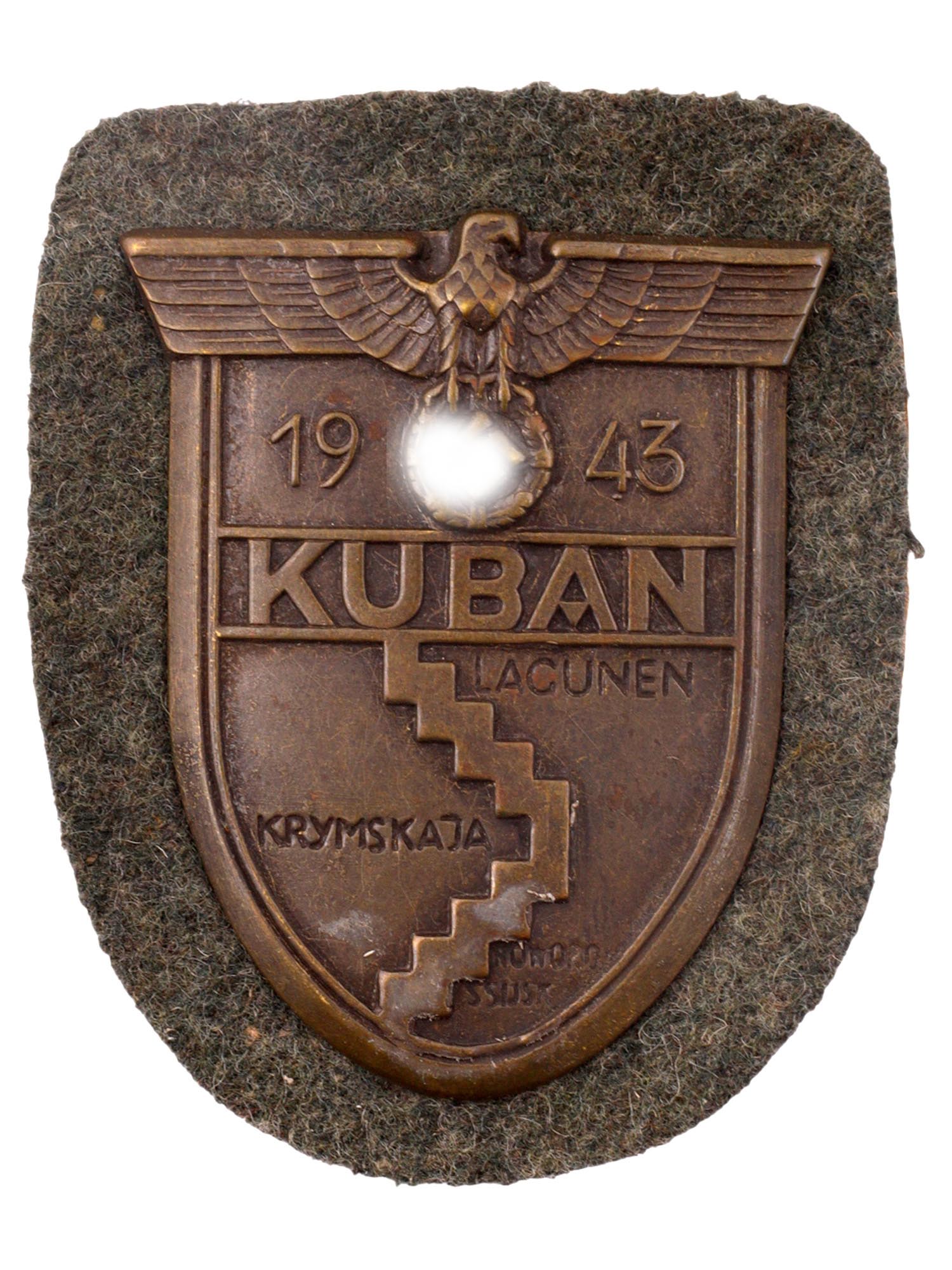 A GERMAN WWII KUBAN CAMPAIGN SHIELD, 1943