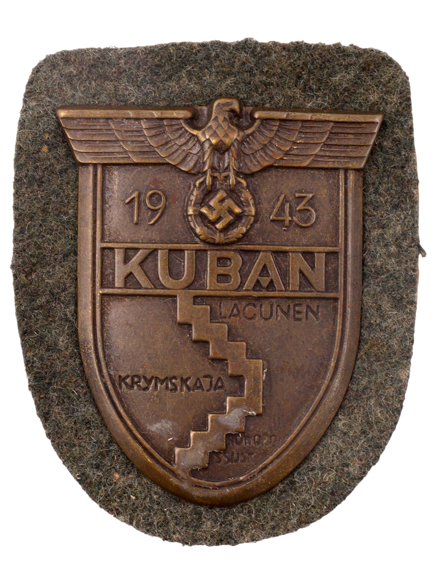 A GERMAN WWII KUBAN CAMPAIGN SHIELD, 1943