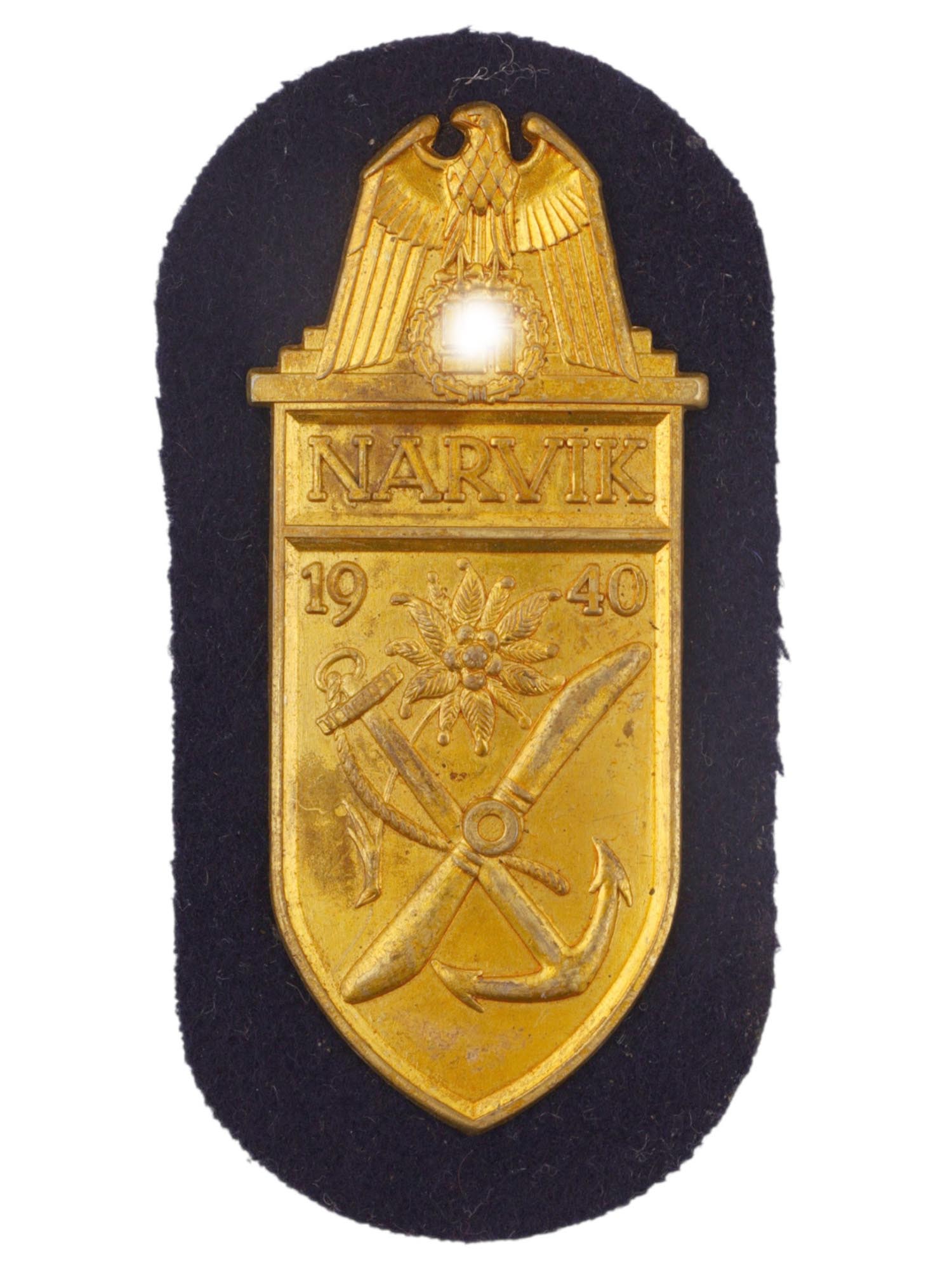 A GERMAN KRIEGSMARINE NARVIK CAMPAIGN SHIELD, 1940, THIRD REICH PERIOD