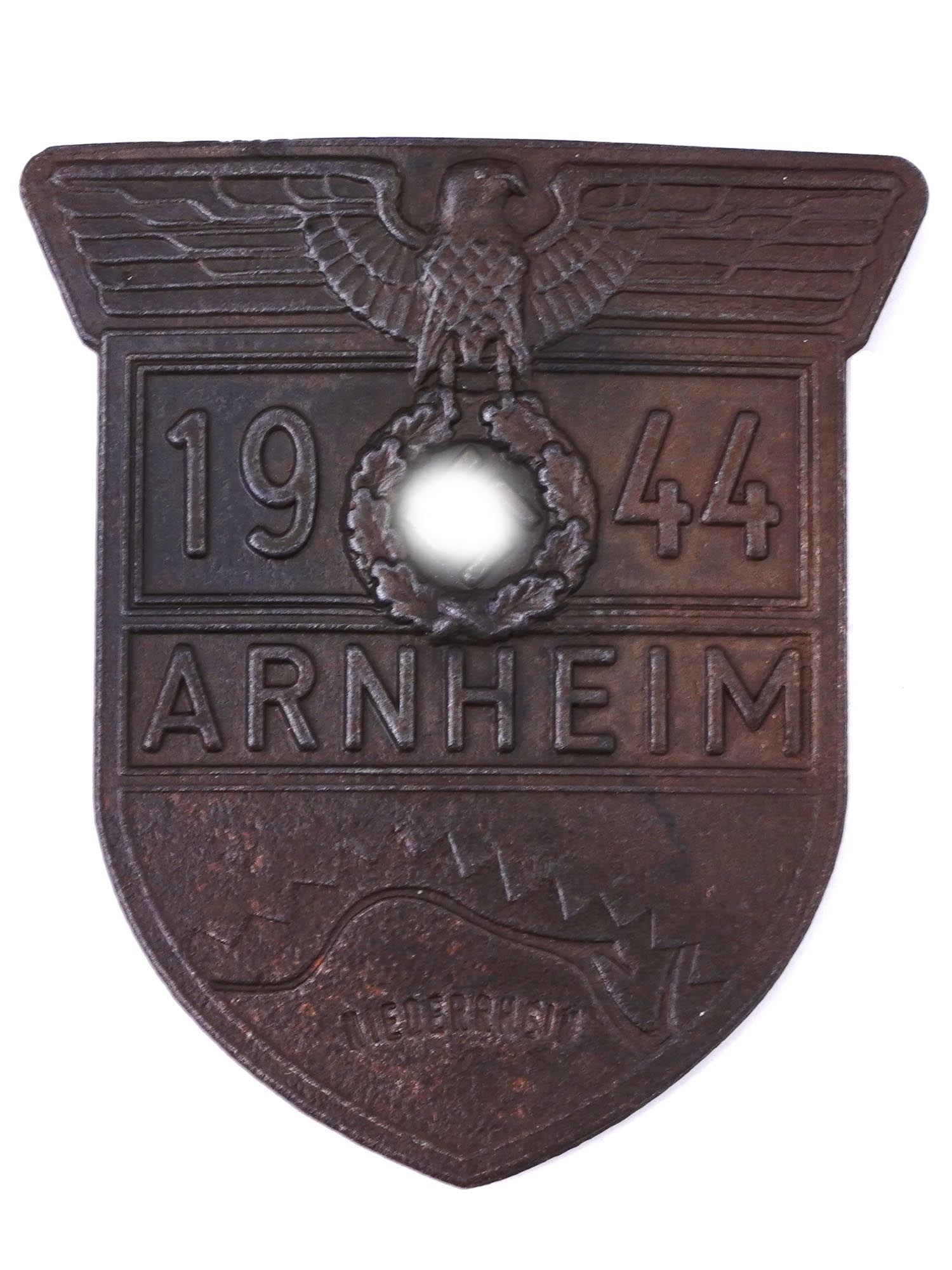 A WW2 GERMAN ARNHEIM SLEEVE SHIELD
