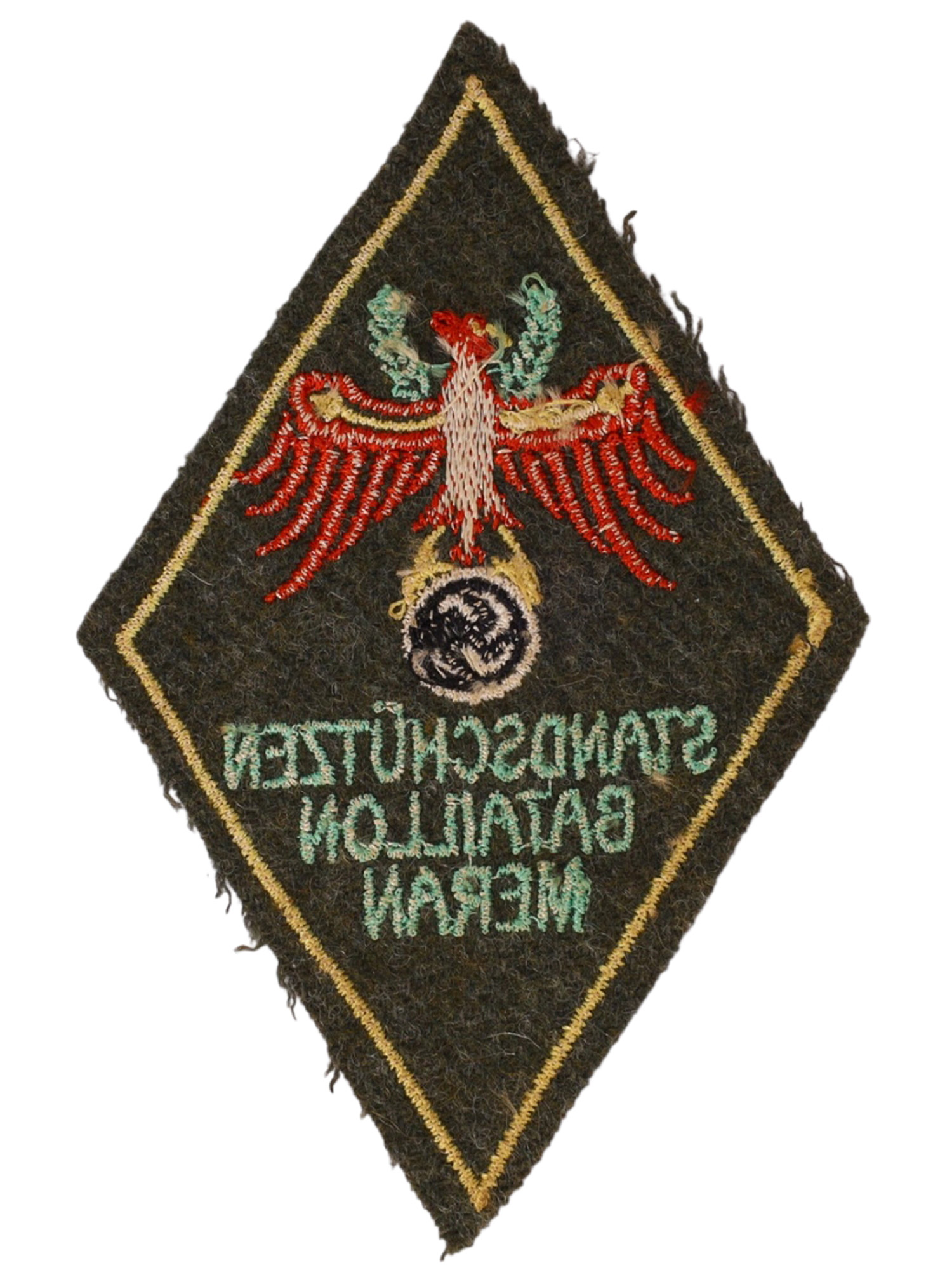 A WW2 TYROLEAN MERAN STANDSCHUTZEN SLEEVE PATCH, C. 1940S