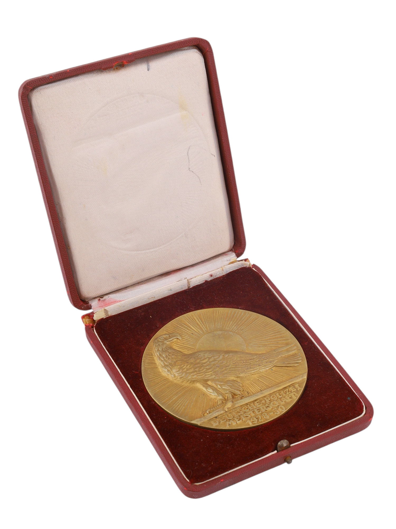 A CASED GERMAN NATIONAL POLICE CHAMPIONSHIP COMMEMORATIVE MEDAL, 1928–1930