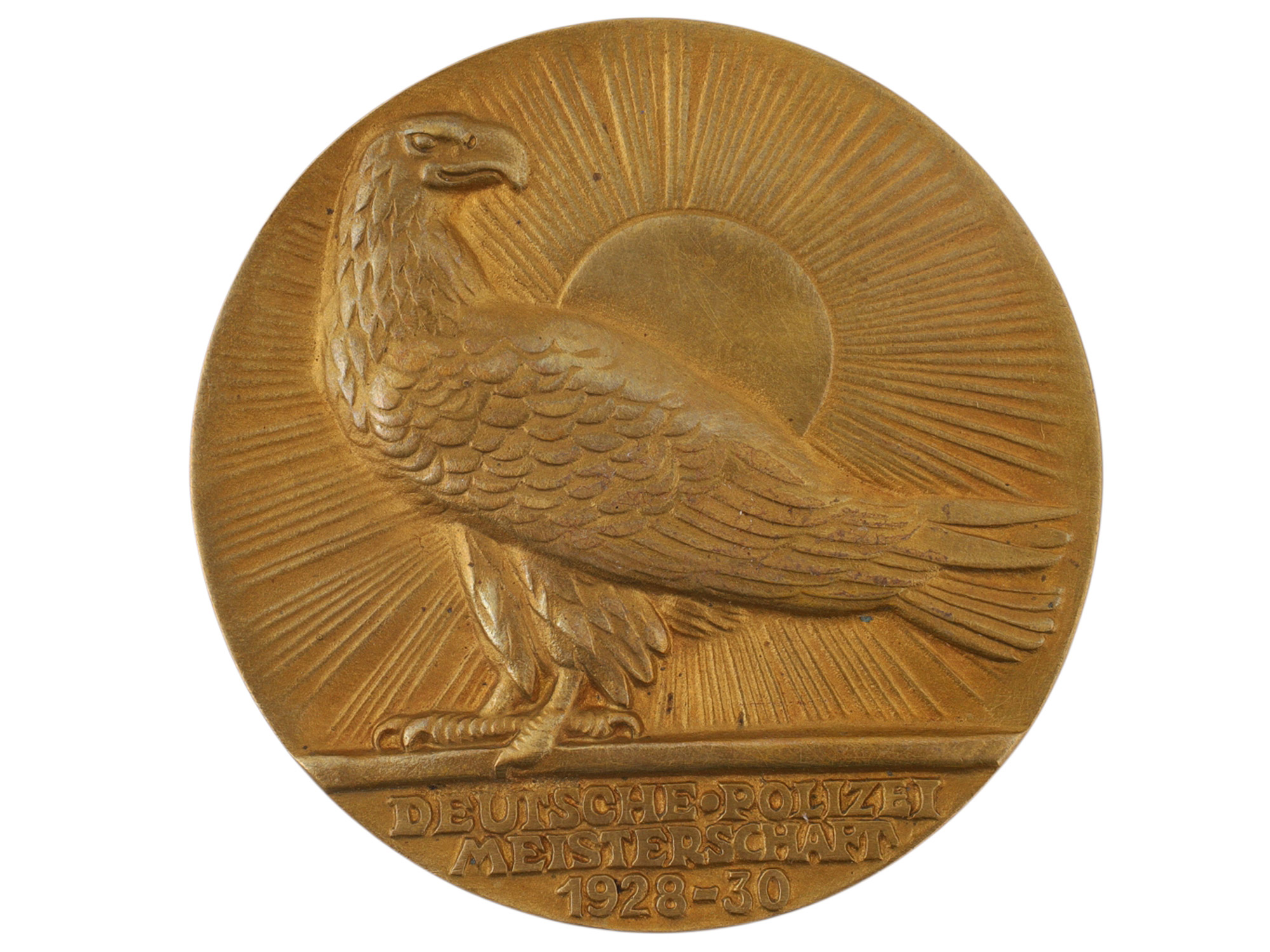 A CASED GERMAN NATIONAL POLICE CHAMPIONSHIP COMMEMORATIVE MEDAL, 1928–1930