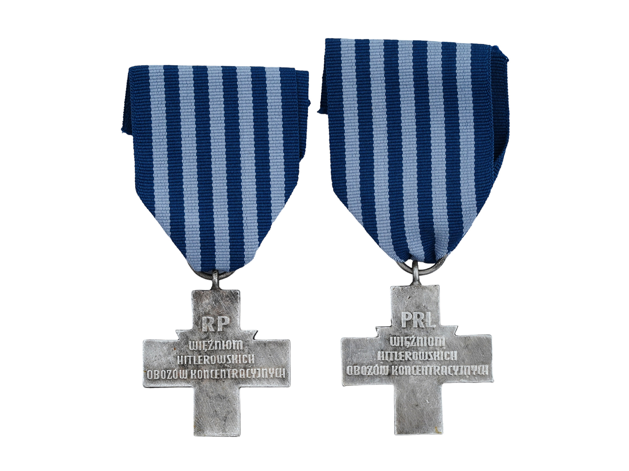 TWO WW2 POLISH AUSCHWITZ CROSS MEDALS FOR HOLOCAUST SURVIVORS, 1939-1945