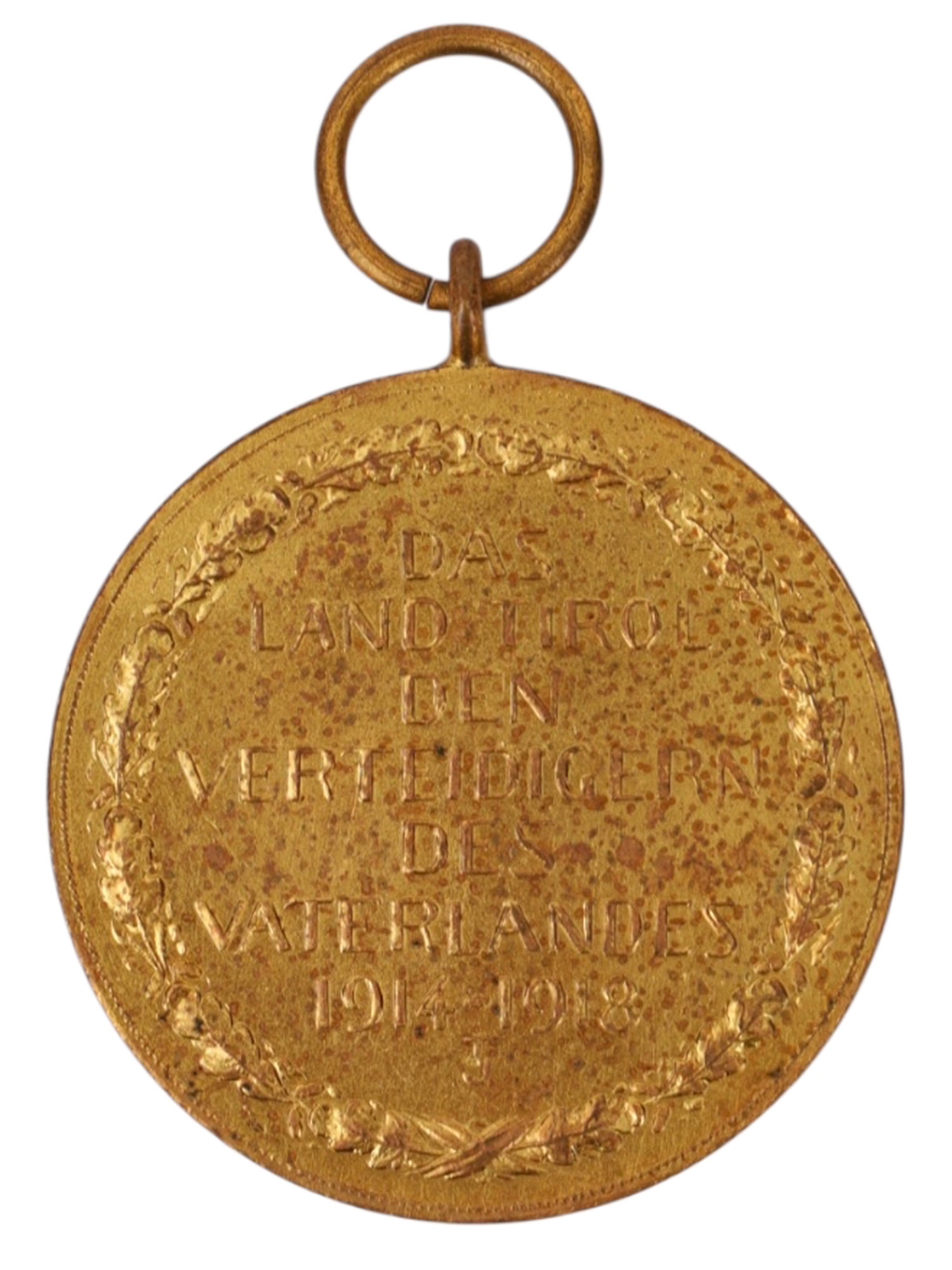 A WW1 AUSTRO-HUNGARIAN DEFENCE OF TYROL MEDAL IN GOLD, C. 1920S