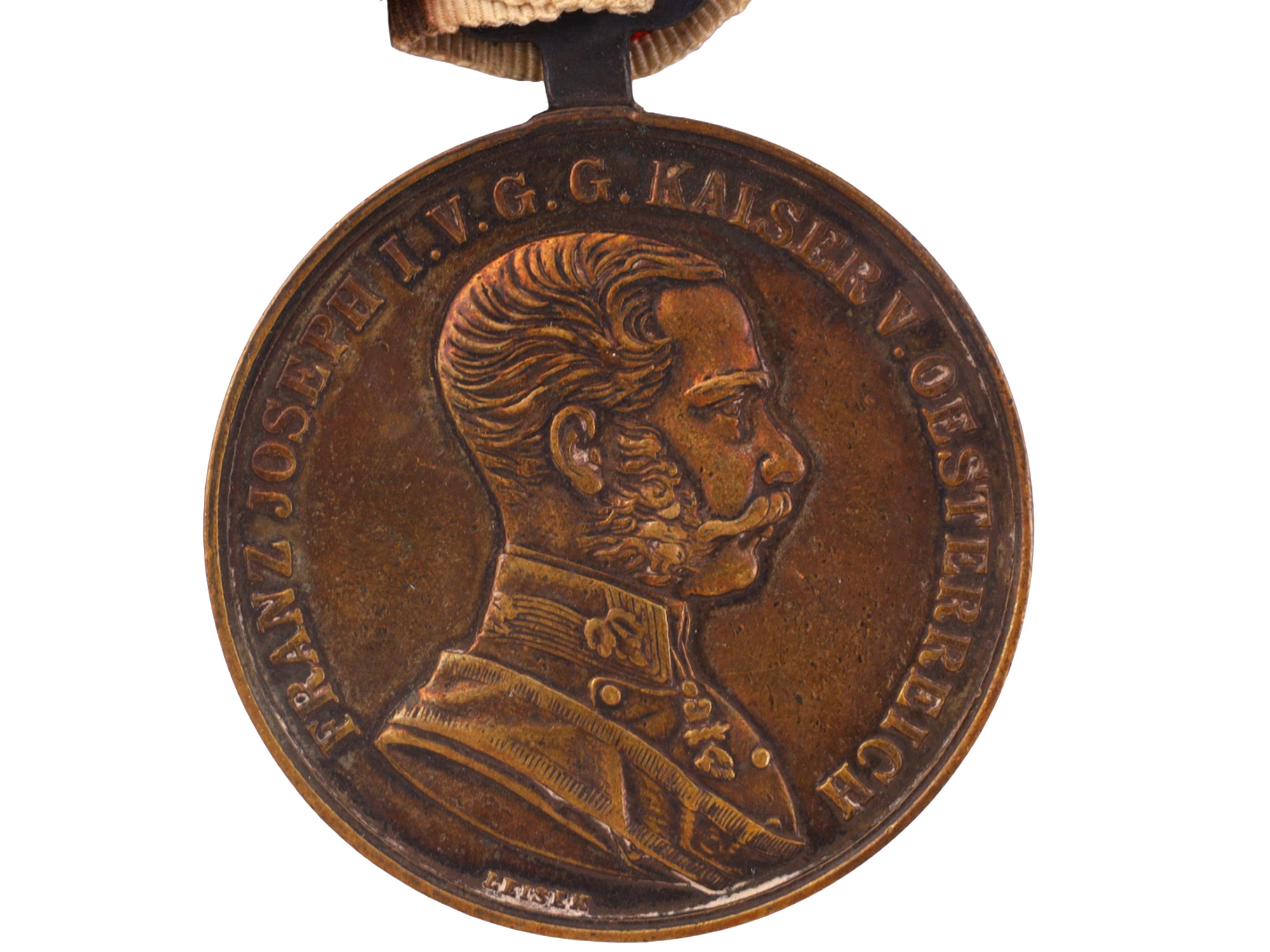 AN AUSTRO-HUNGARIAN WORLD WAR I VETERAN'S MEDAL BAR WITH MILITARY MERIT CROSS, BRAVERY MEDAL, SIGNUM LAUDIS, KARL TRUPPENKREUZ AND COMMEMORA