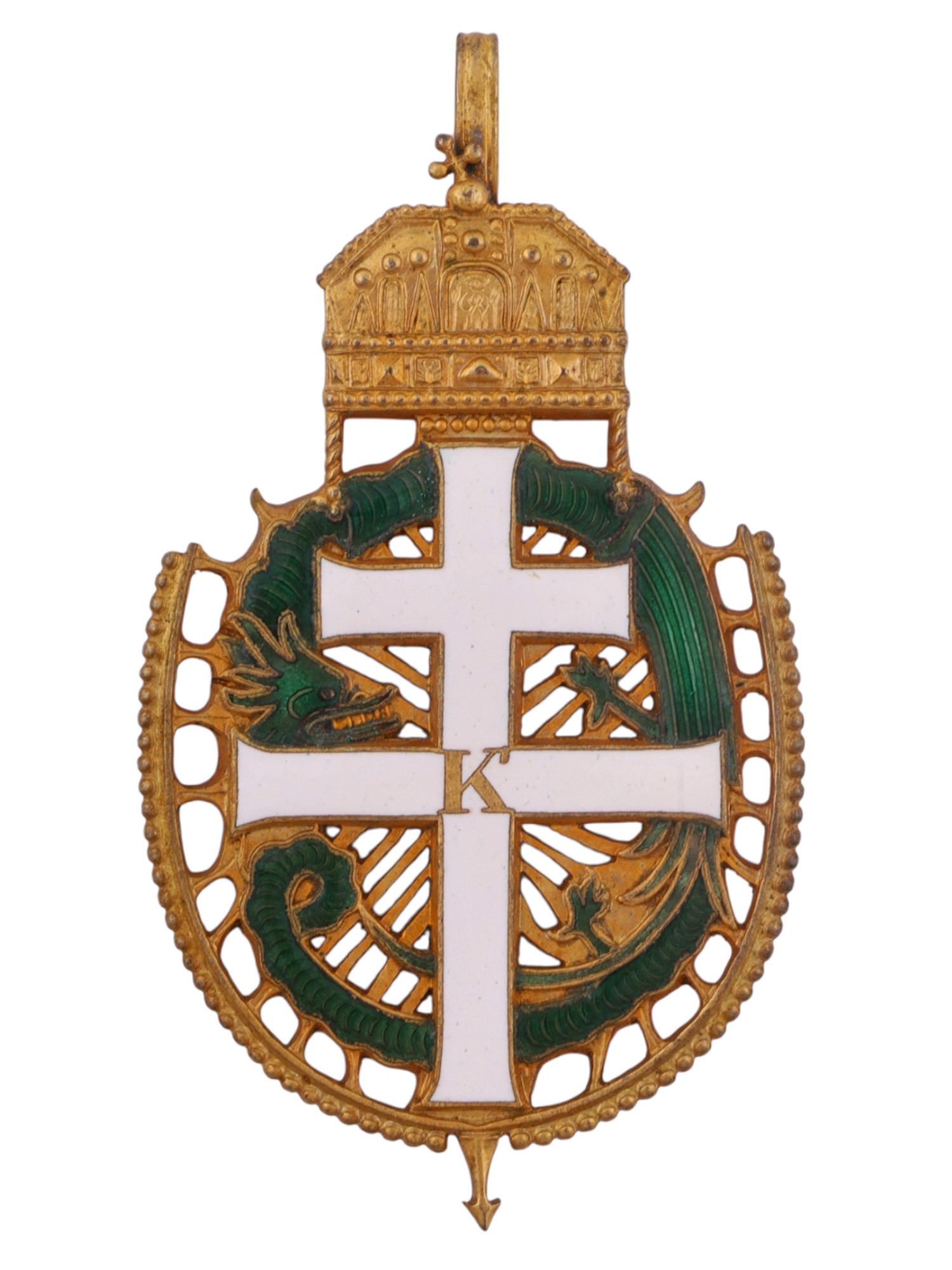 A HUNGARIAN CHRISTIAN NATIONAL DEFENSE ASSOCIATION (MOVE) MEMBERSHIP BADGE, CIRCA 1920S–1930S