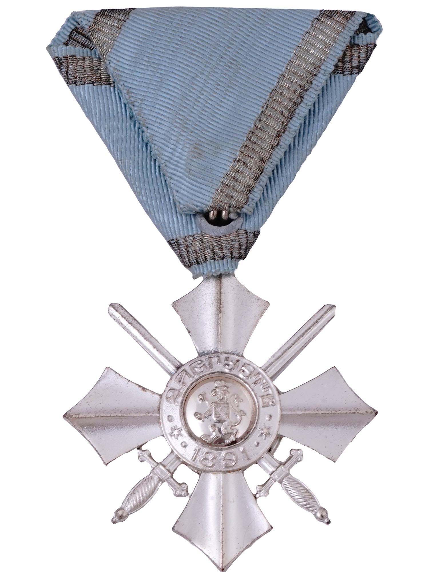 A CASED BULGARIAN ORDER OF MERIT MEDAL, VI CLASS, WITH SWORDS