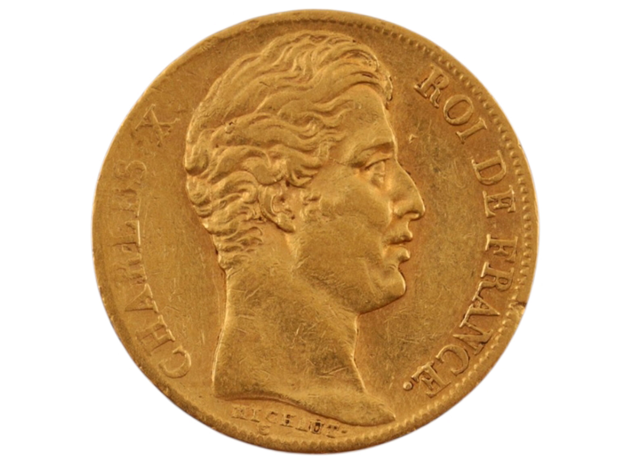 AN 1830 20 FRANCS CHARLES X COIN, KINGDOM OF FRANCE