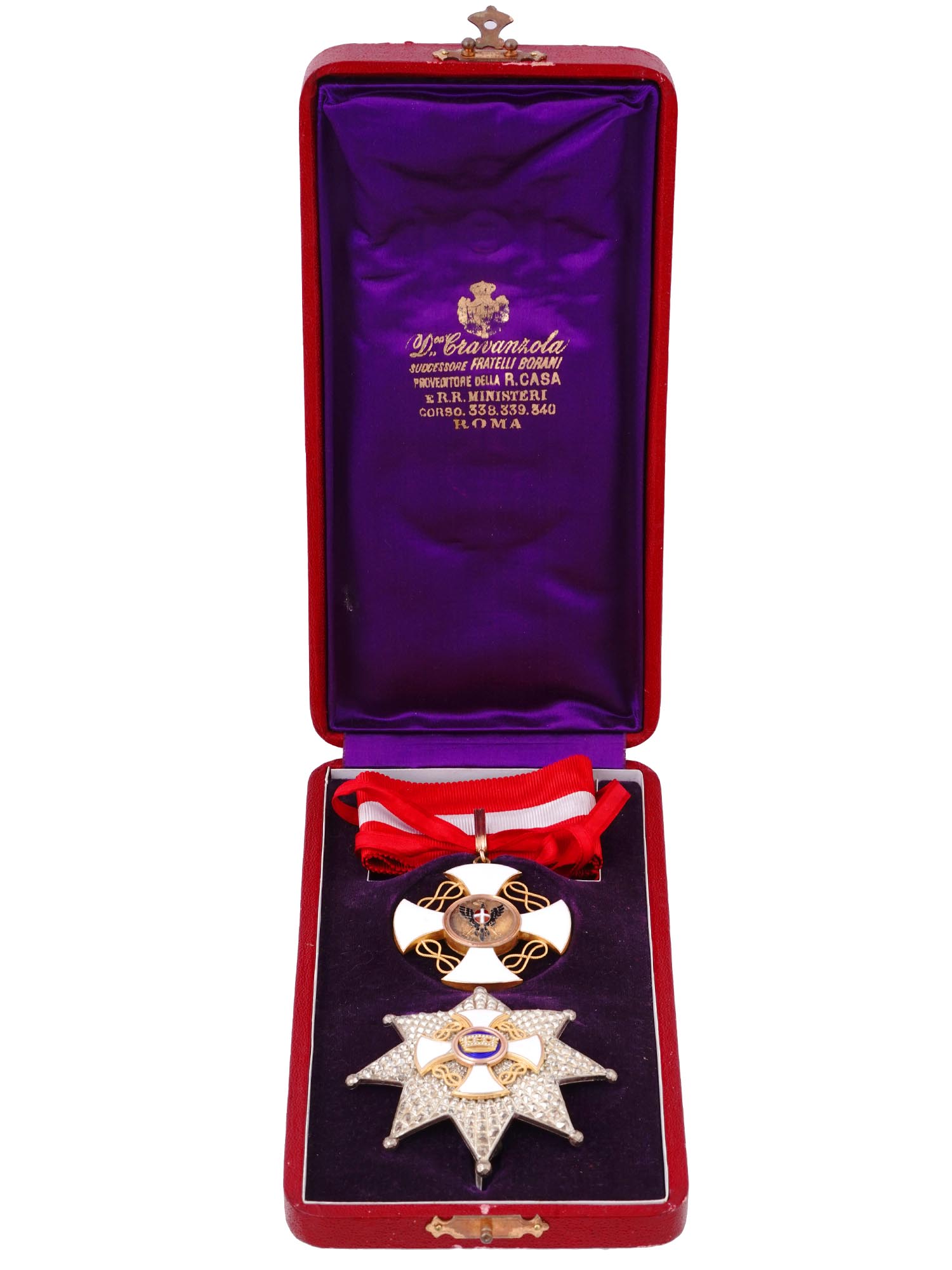 A CASED ORDER OF THE CROWN OF ITALY, I CLASS GRAND OFFICER SET, CA. 1890