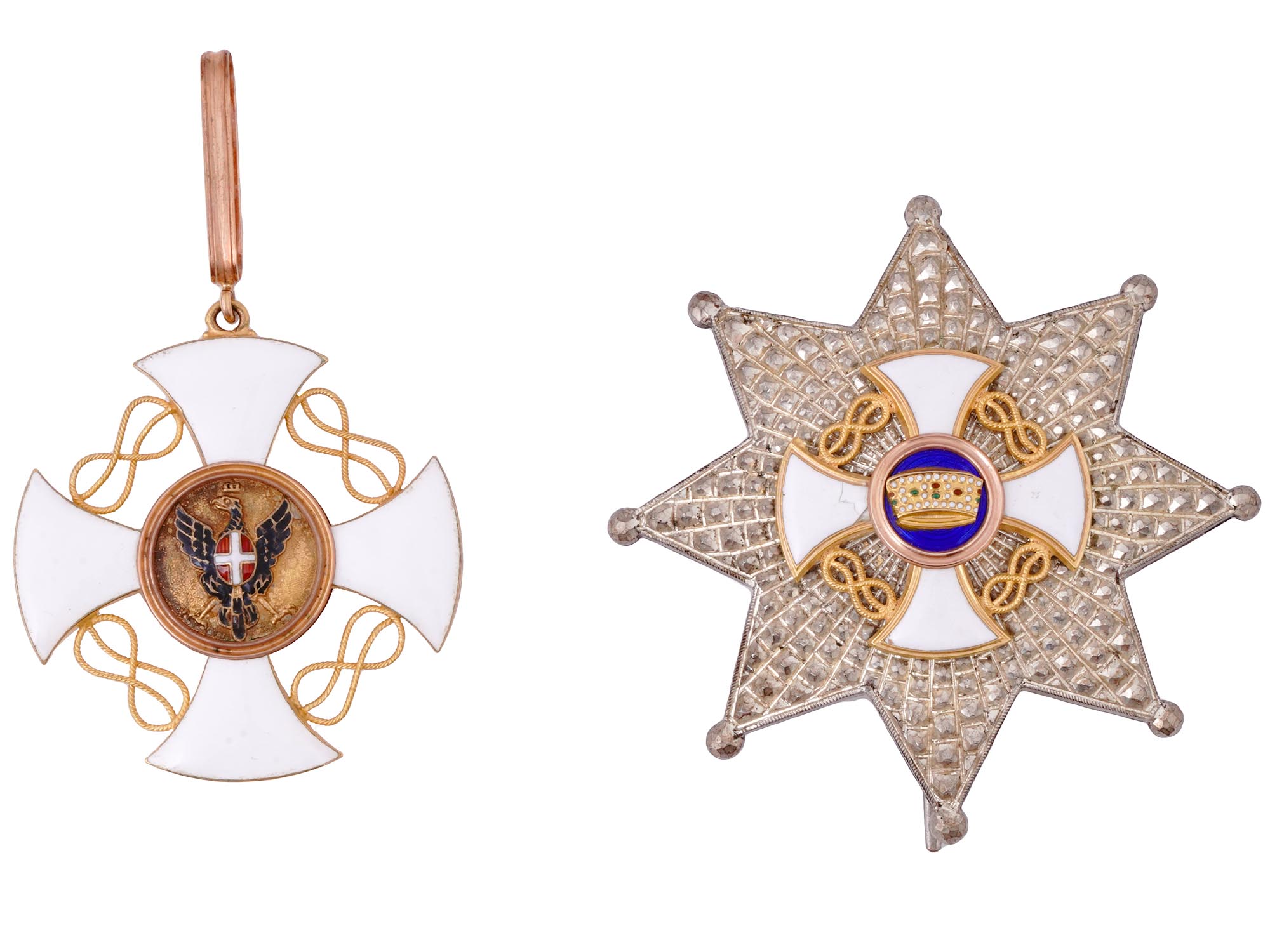 A CASED ORDER OF THE CROWN OF ITALY, I CLASS GRAND OFFICER SET, CA. 1890