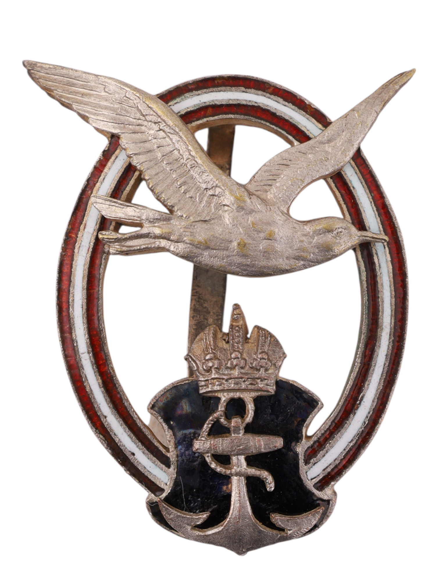 A WW1 AUSTRIAN NAVIGATION BADGE, SILVER VARIANT