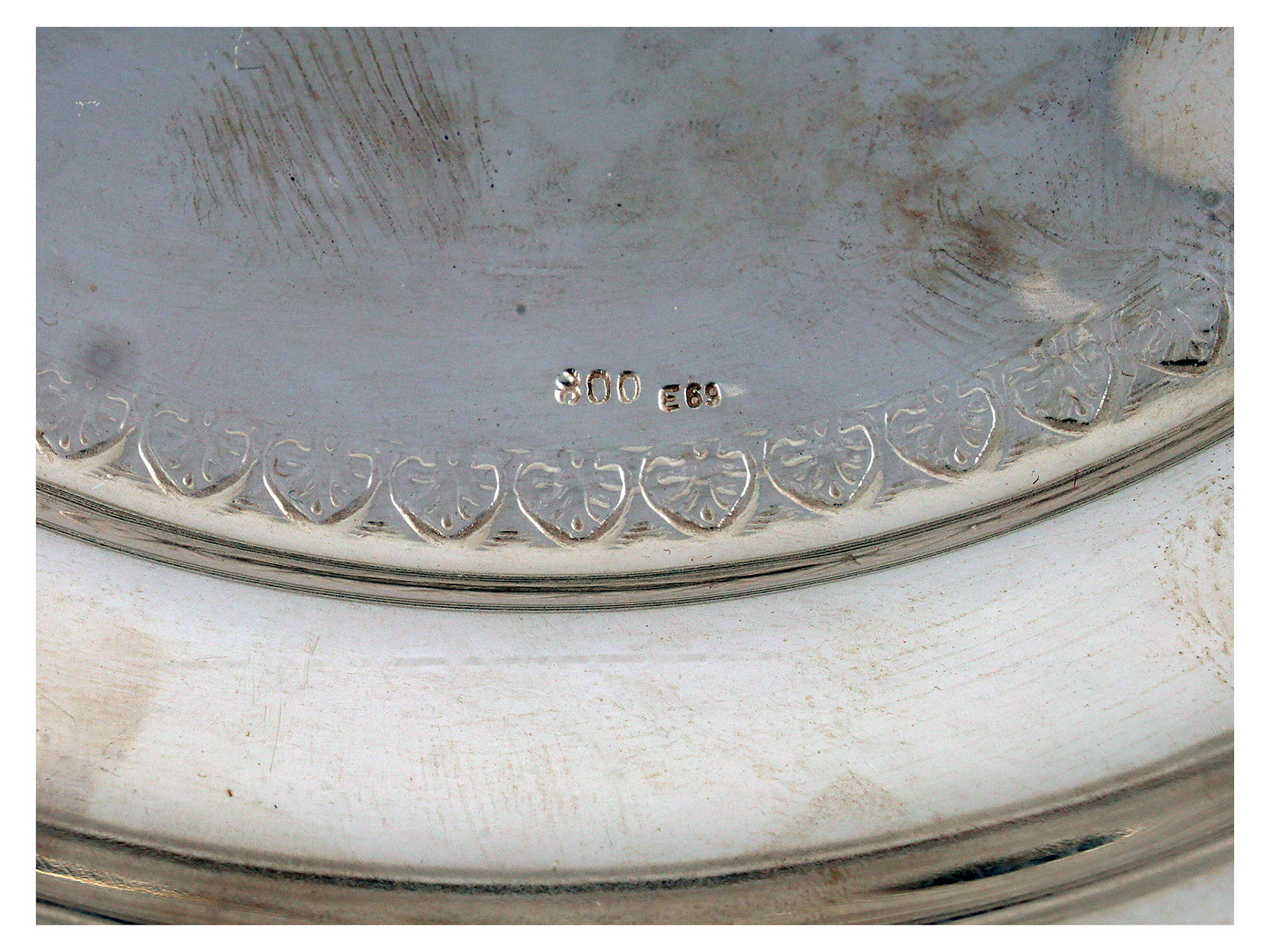 A PAIR OF TURKISH SILVER PLATES WITH COINS AND TUGHRA MARKS