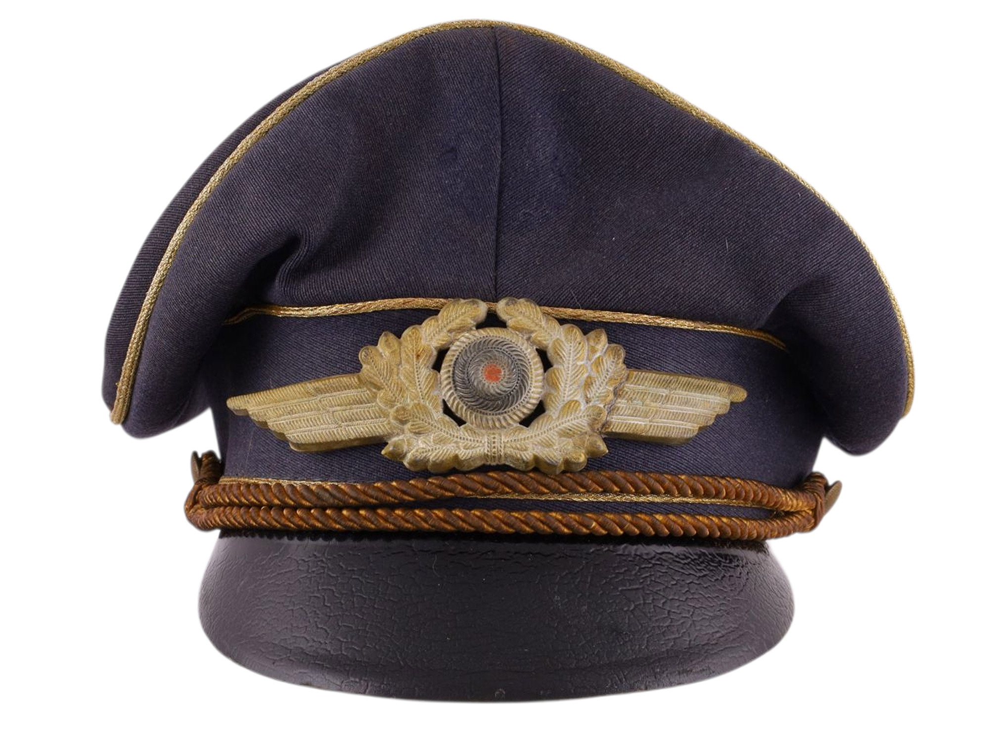A LUFTWAFFE OFFICER’S VISOR CAP (SCHIRMMÜTZE), WWII GERMANY, NAMED TO MICHAEL BÖRHEL