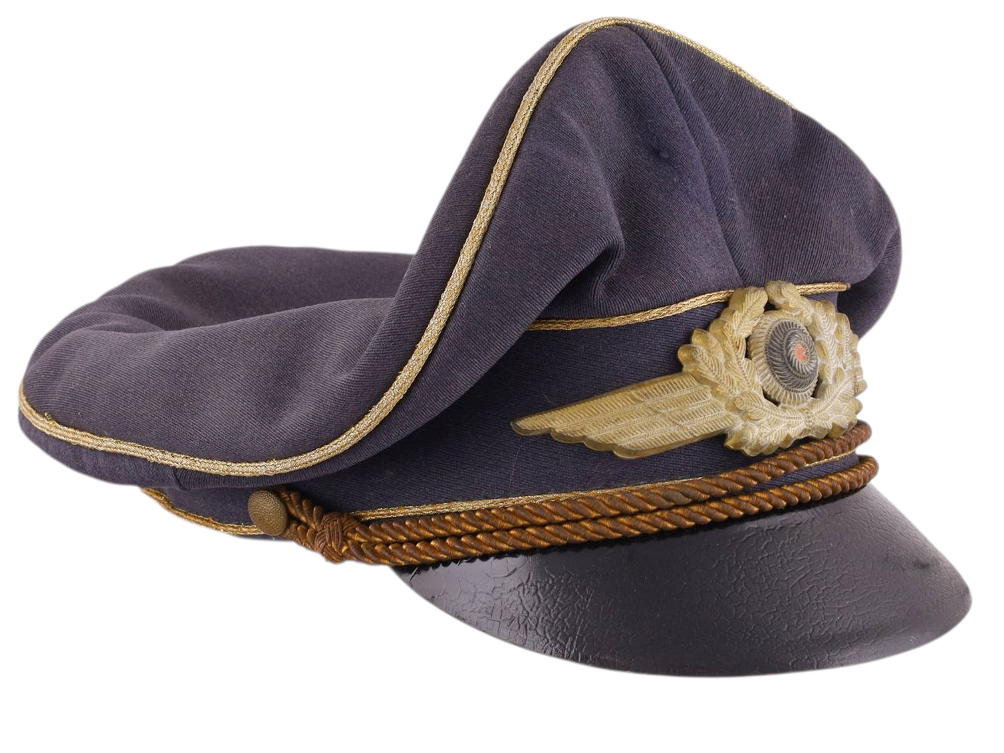 A LUFTWAFFE OFFICER’S VISOR CAP (SCHIRMMÜTZE), WWII GERMANY, NAMED TO MICHAEL BÖRHEL