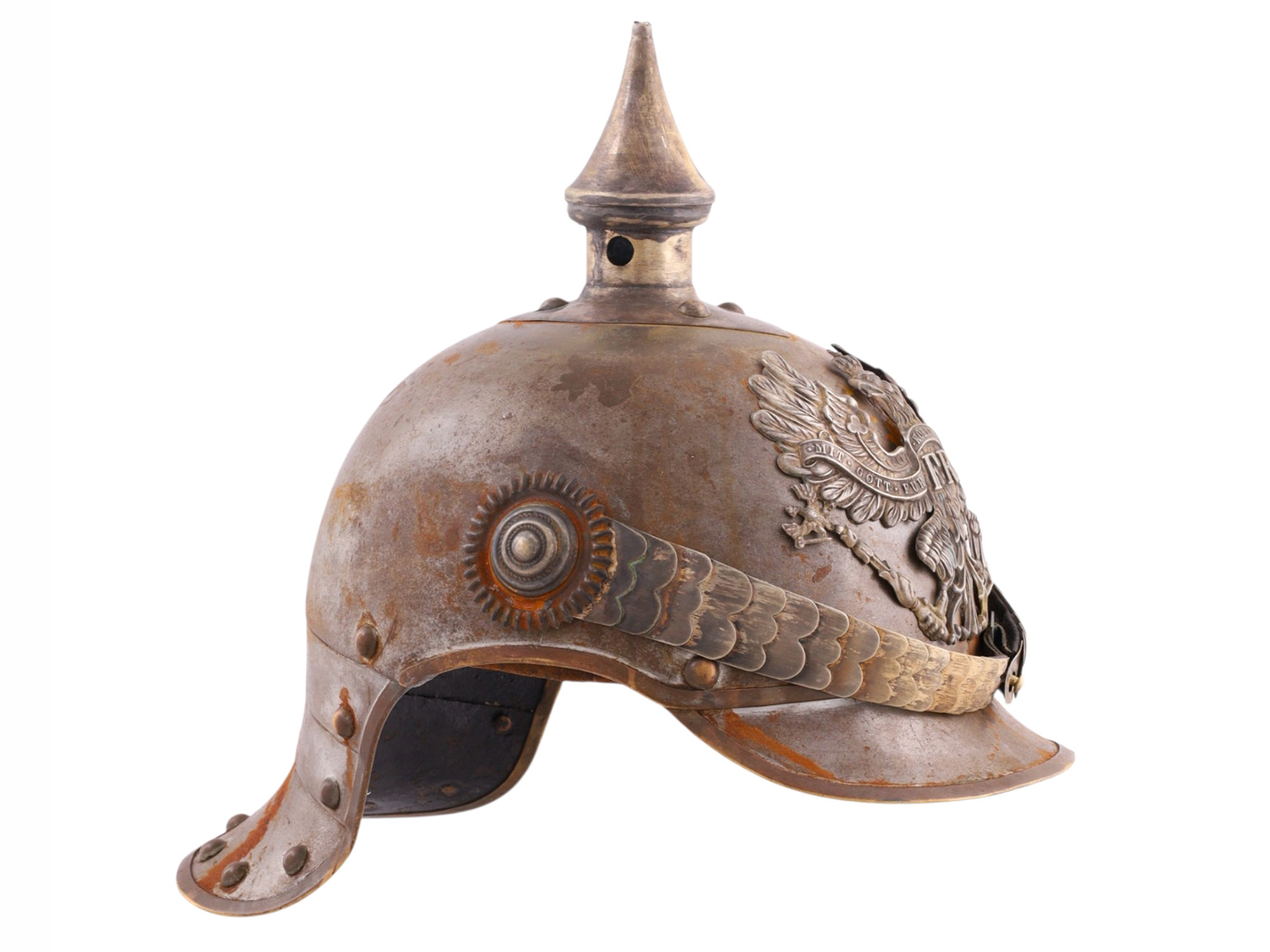 A PRUSSIAN CUIRASSIER HELMET, IMPERIAL GERMANY, REGIMENT MARKED K 82, CIRCA 1895–1914