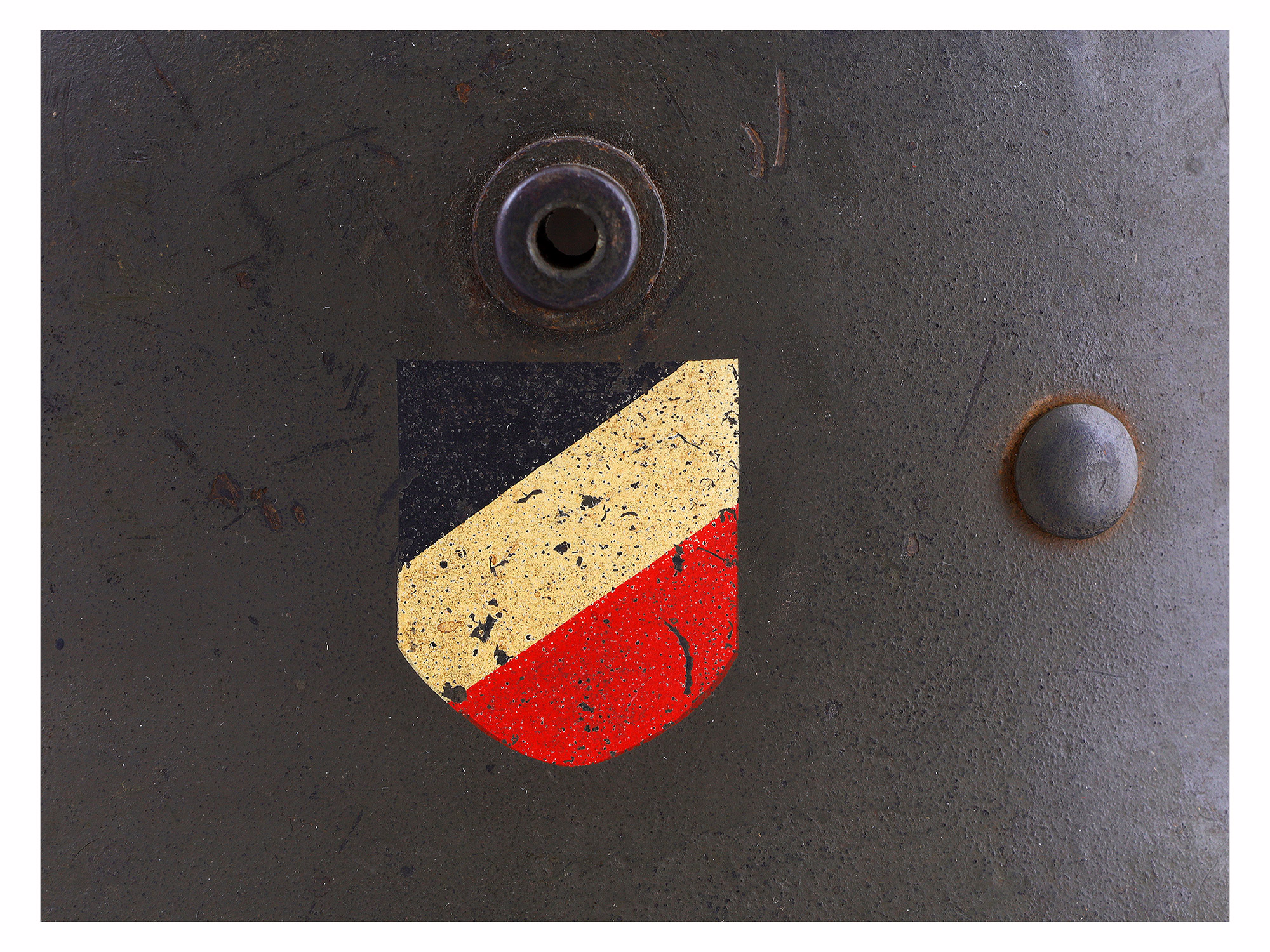 A GERMAN M35 WEHRMACHT STEEL HELMET WITH HEER DECALS, WORLD WAR II