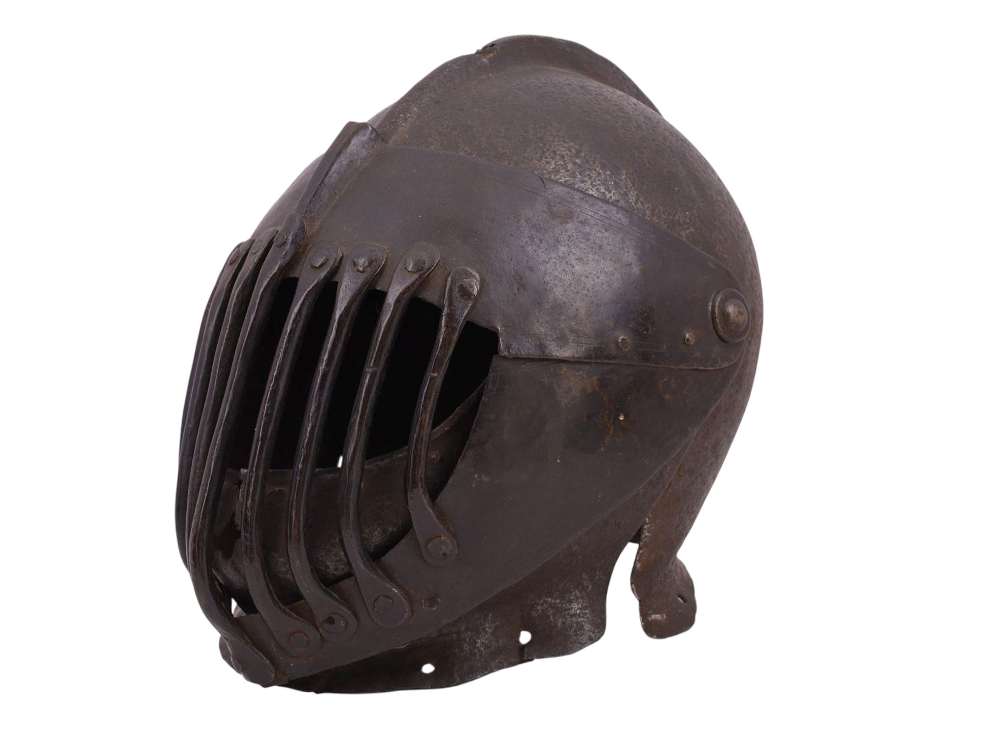 AN ITALIAN GIOCO DEL PONTE CLOSED HELMET, PISA, 17TH CENTURY