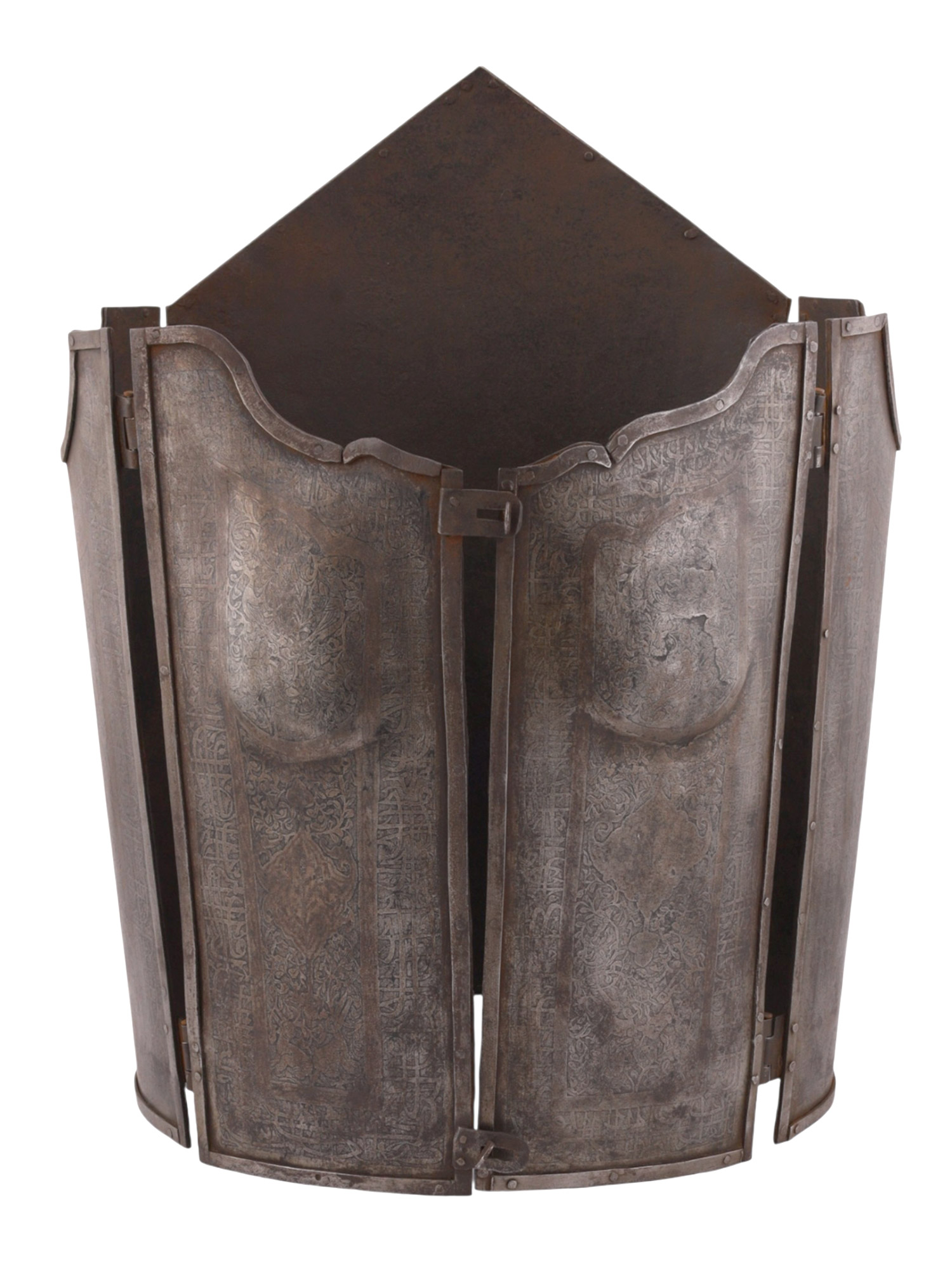 A FIVE-PIECE SET OF CHAHAR-AINA ARMOR, QAJAR IRAN, 19TH CEN.
