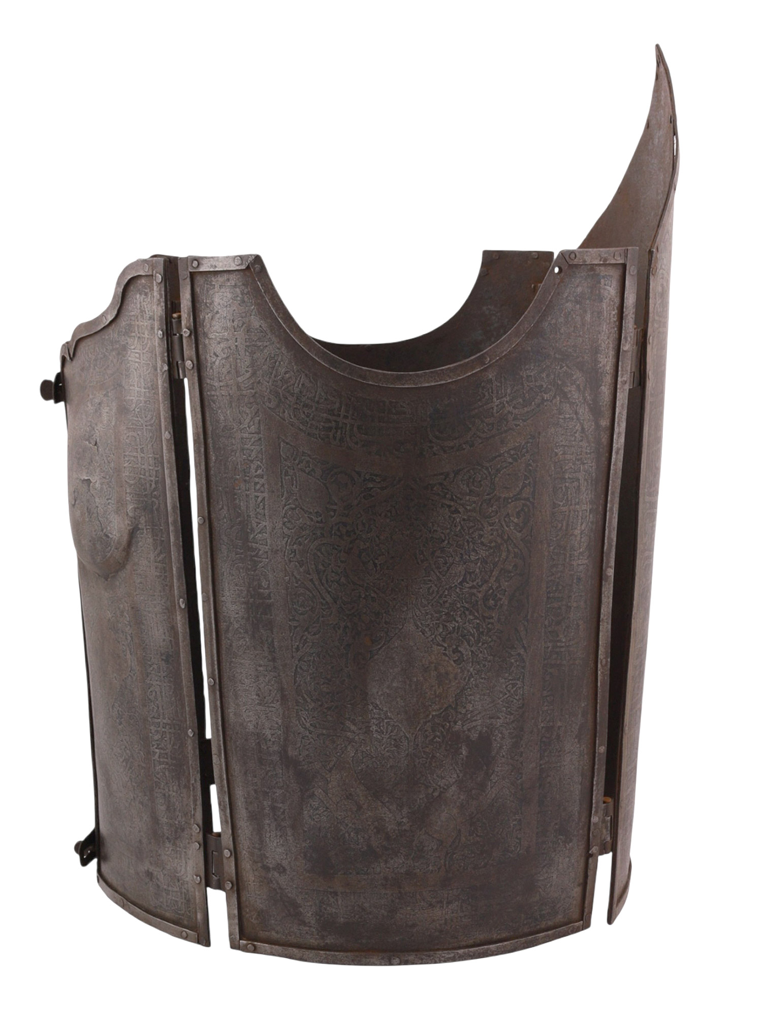 A FIVE-PIECE SET OF CHAHAR-AINA ARMOR, QAJAR IRAN, 19TH CEN.