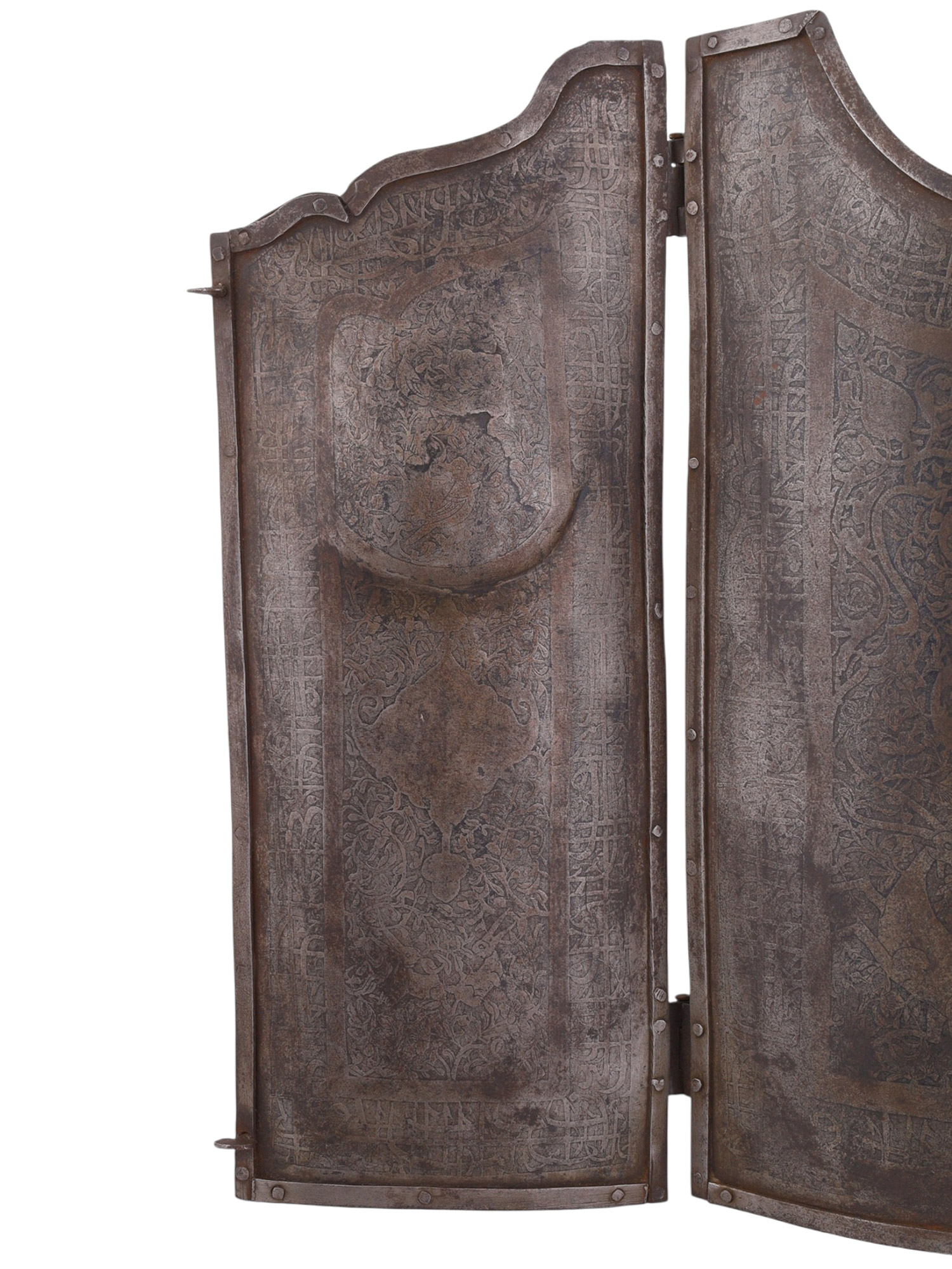 A FIVE-PIECE SET OF CHAHAR-AINA ARMOR, QAJAR IRAN, 19TH CEN.