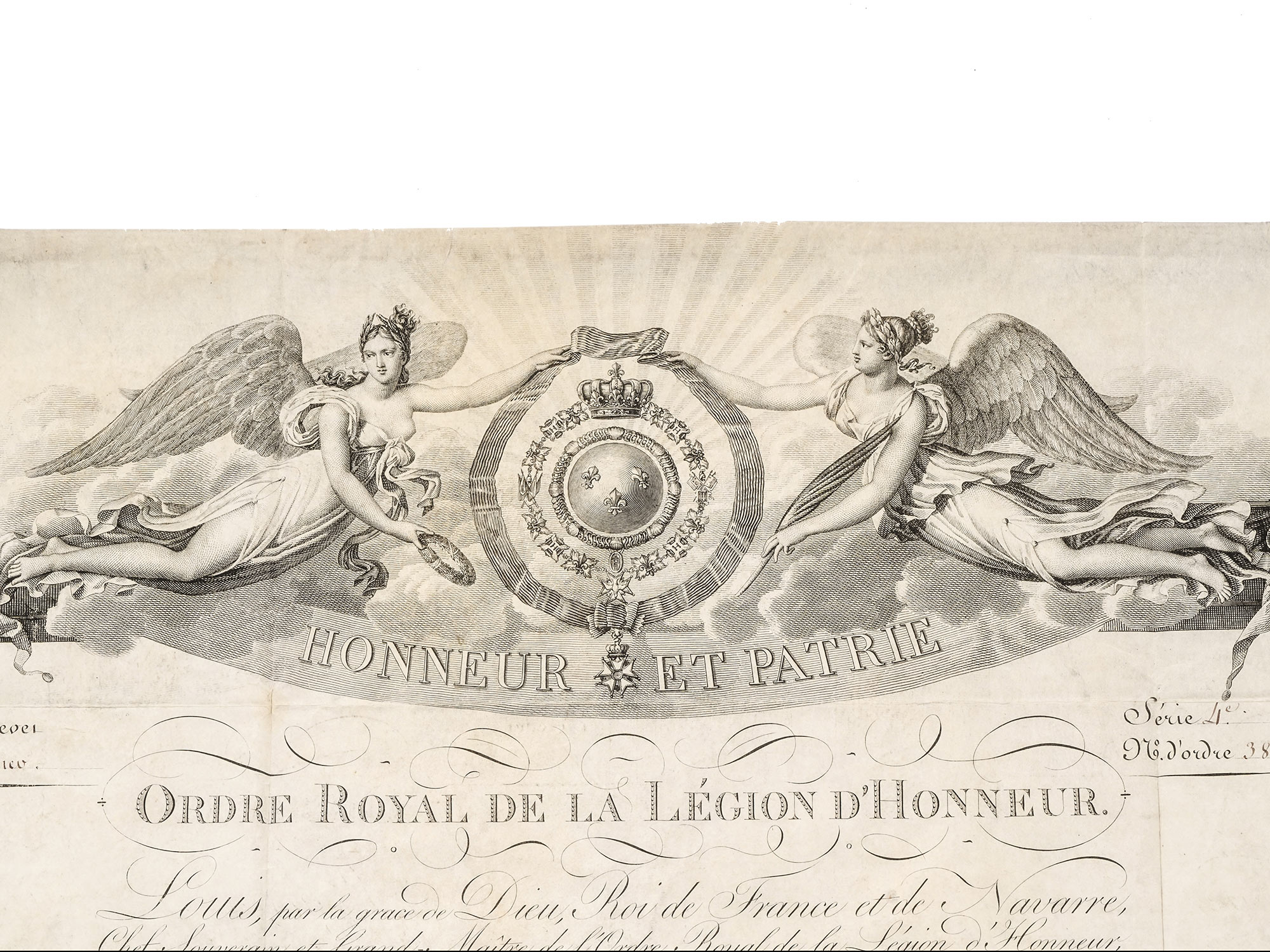 AN 1824 FRENCH LEGION OF HONOR CITATION