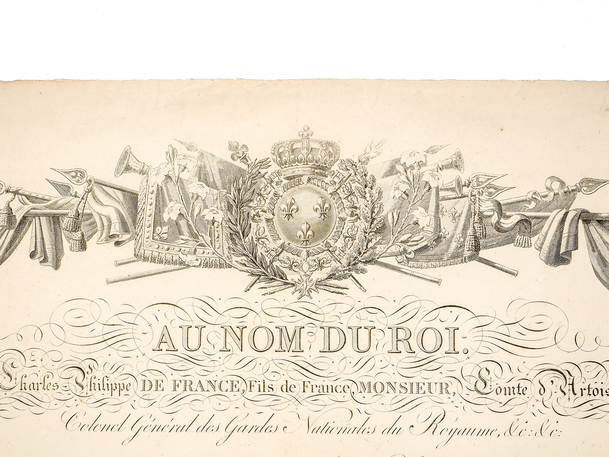 AN 1817 FRENCH AWARD CITATION, REIGN OF LOUIS XVIII