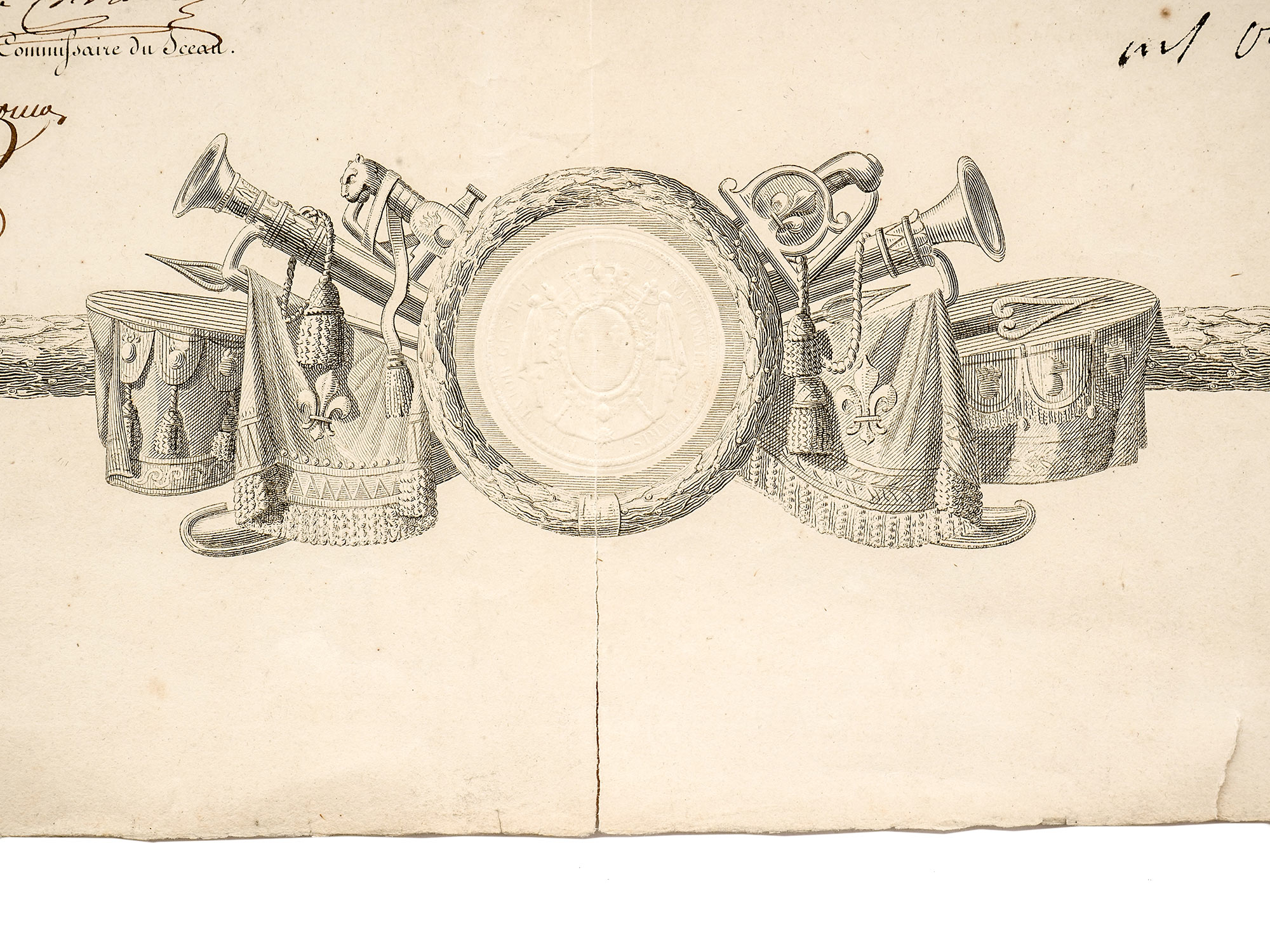 AN 1817 FRENCH AWARD CITATION, REIGN OF LOUIS XVIII