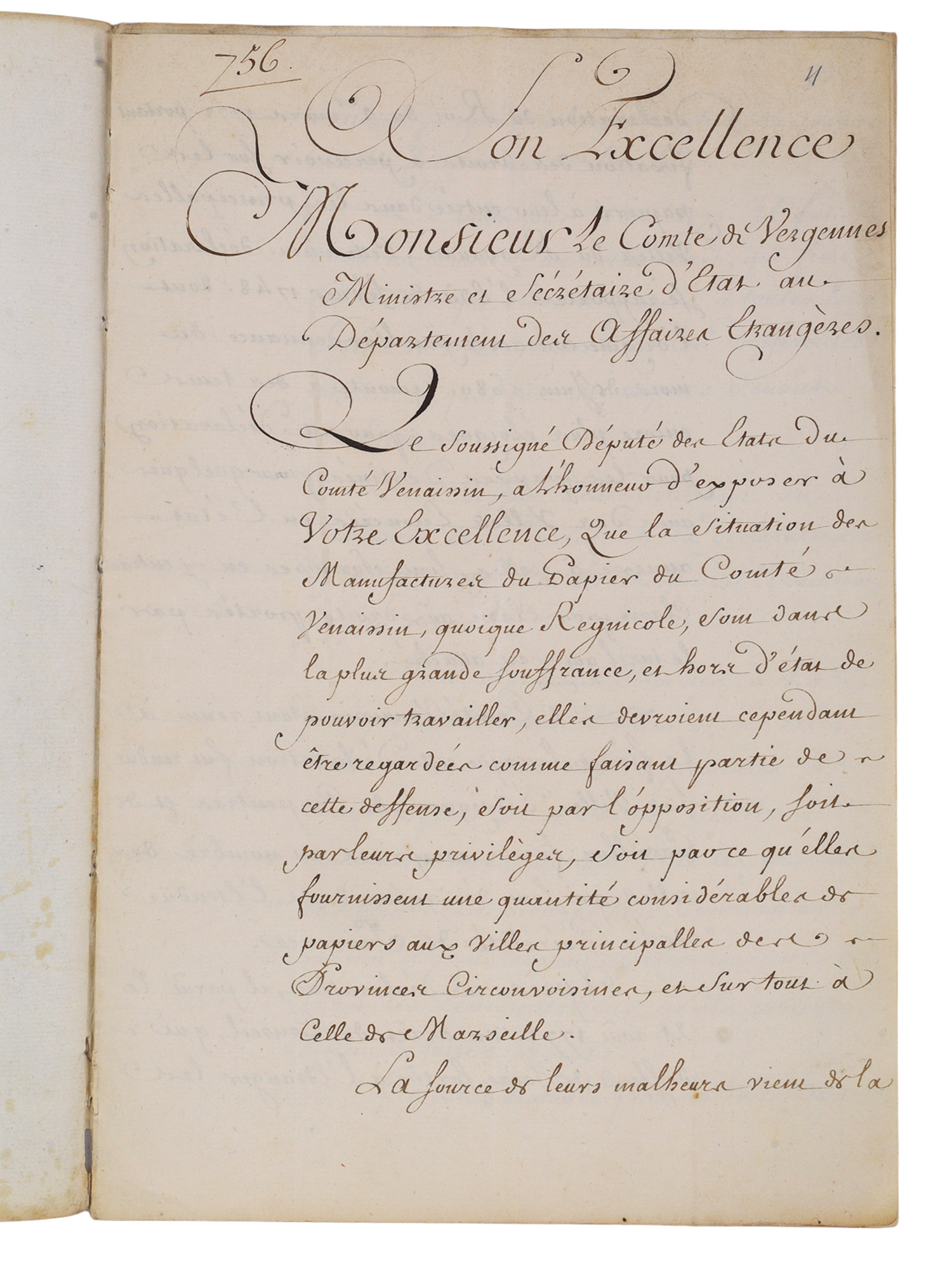 3 FRENCH MANUSCRIPTS, MARQUIS DE CAUMONT, PIERRE MONNIER, LOUIS DESTOURNELLE, 18TH CENTURY