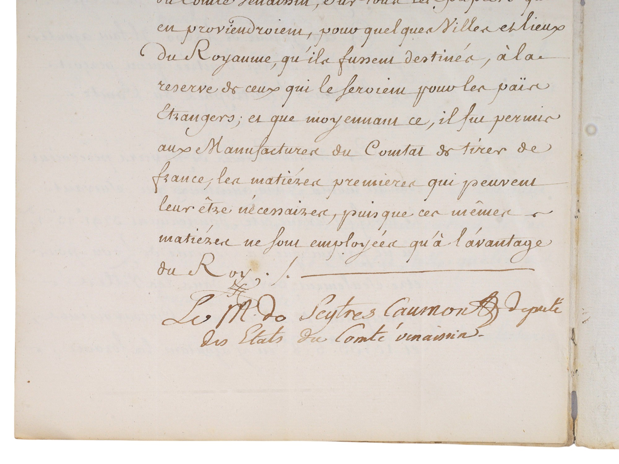 3 FRENCH MANUSCRIPTS, MARQUIS DE CAUMONT, PIERRE MONNIER, LOUIS DESTOURNELLE, 18TH CENTURY